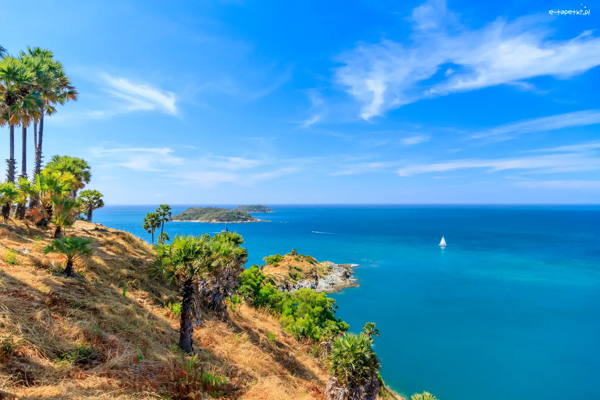 Tajlandia, Cape Phrom Thep, Przylądek, Drzewa, Morze Andamańskie