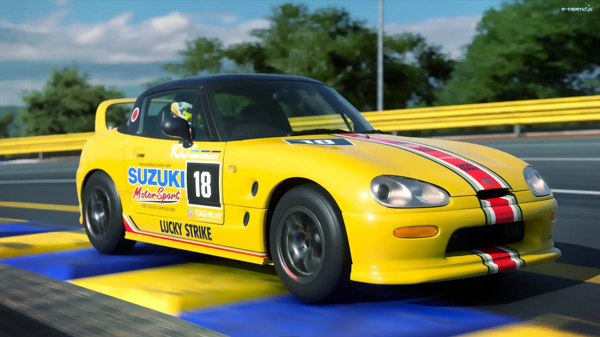 Suzuki, Gran Turismo Sport, Wyścig, Tor, Samochód, Żółte, Przód, Gra