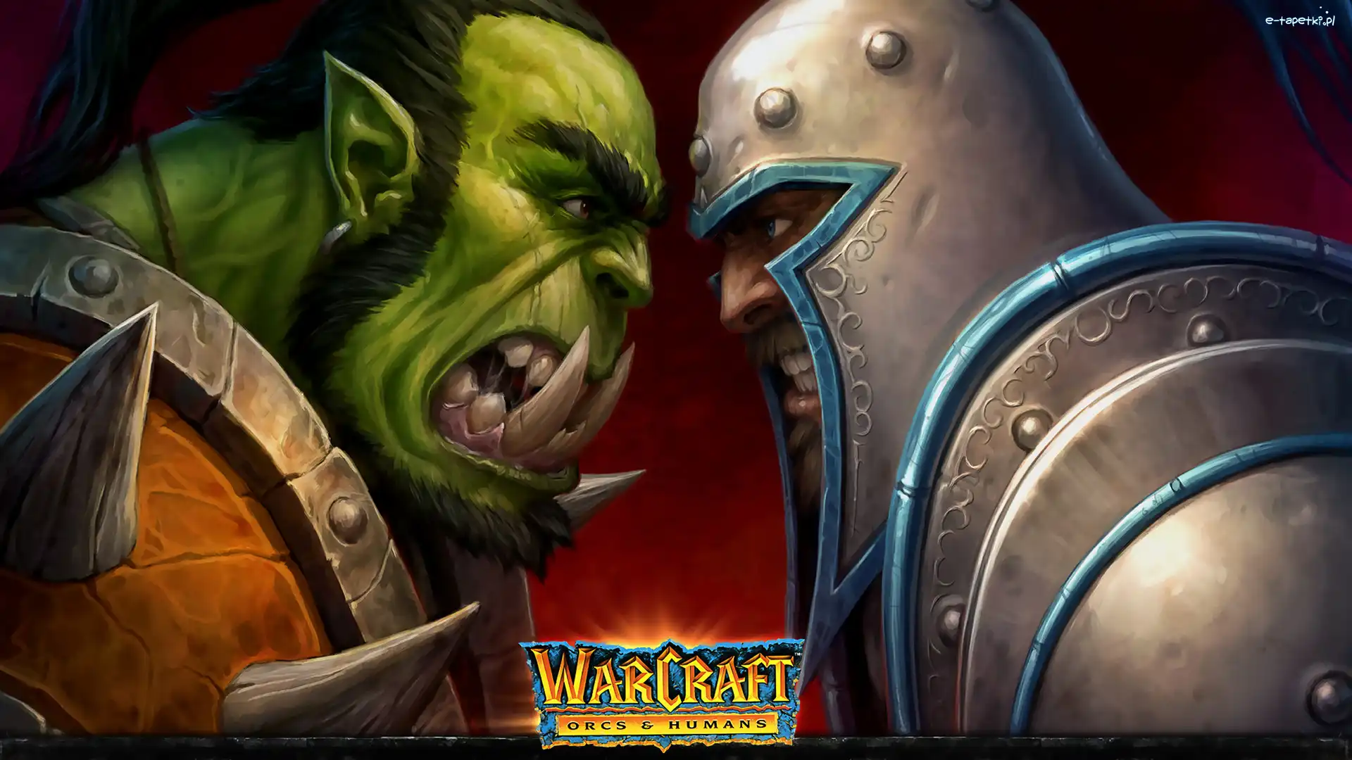 Rycerz, Ork, Orks and Humans, World of Warcraft, Gra, Plakat, Profil, Postacie, Twarze