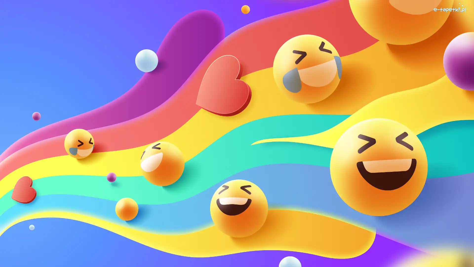 Uśmiechnięte, 2D, Emotikony, Kolorowe