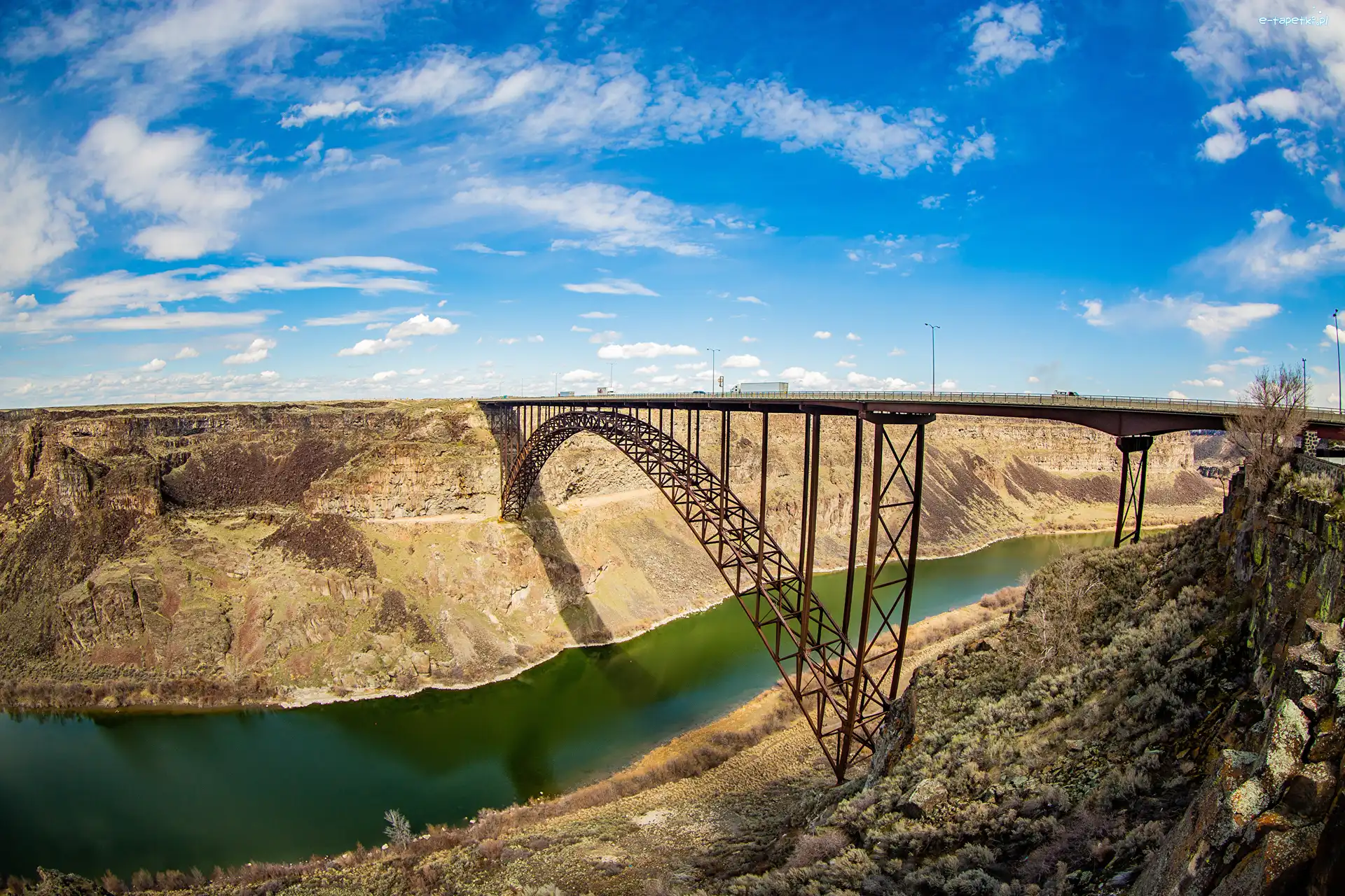 Perrine Memorial Bridge, Kanion, Rzeka, Stan Idaho, Stany Zjednoczone, Most, Snake River