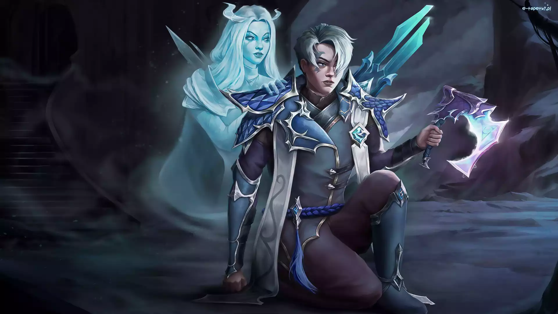Duch, League of Legends, Kobieta, Toporek, Aphelios, Mężczyzna, Ręka, Gra, Postać, Zjawa