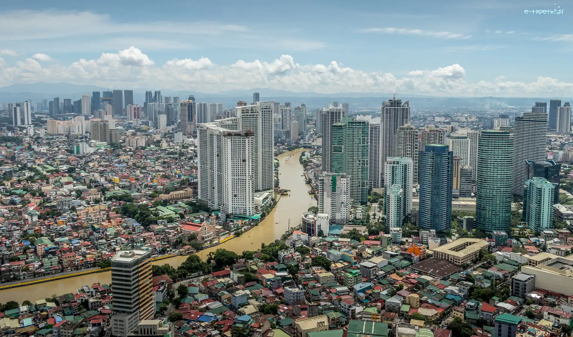 Filipiny, Manila, Miasto, Rzeka Pasig, Domy