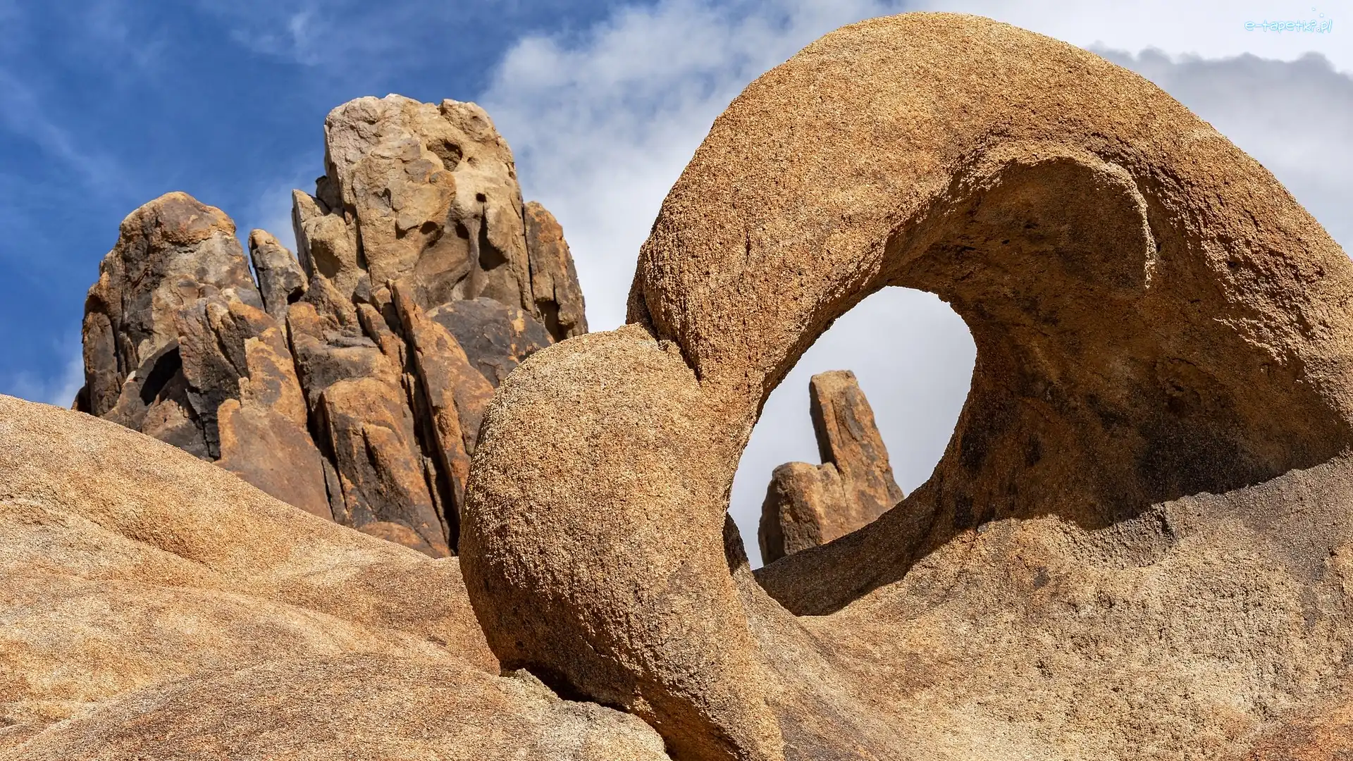 Stany Zjednoczone, Skały, Góry, Mobius Arch, Łuk skalny, Kalifornia, Alabama Hills