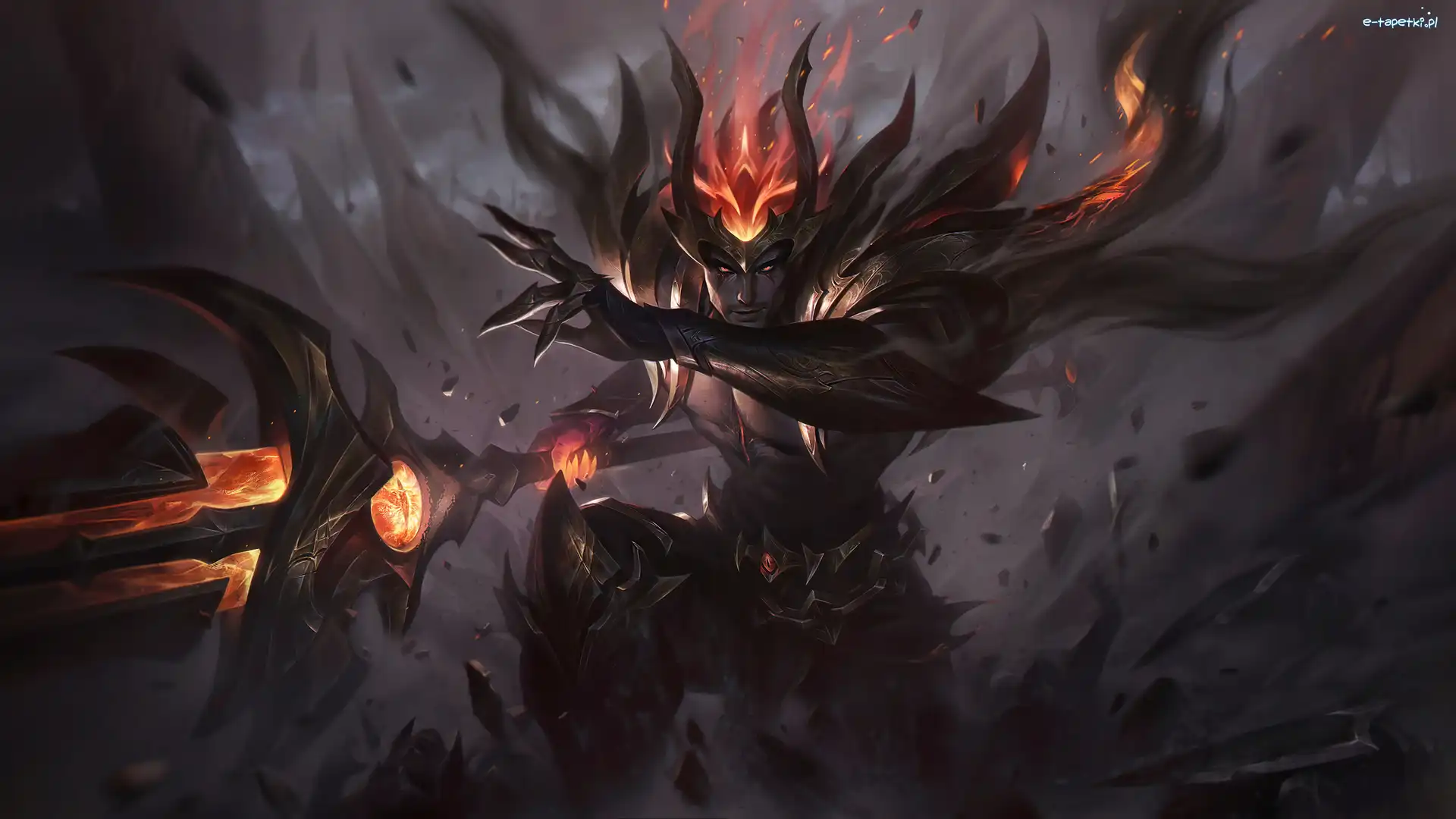 Jarvan IV, League of Legends Herald of Chaos, Ogień, Rogi, Postać, Książe, Broń, Gra