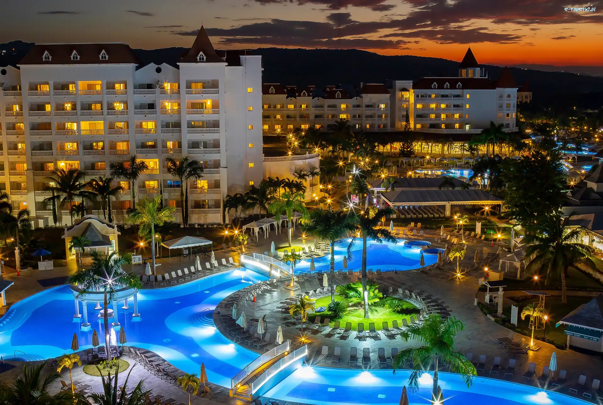 Palmy, Hotel, Grand Bahia Principe, Runaway Bay, Jamajka, Basen, Budynki