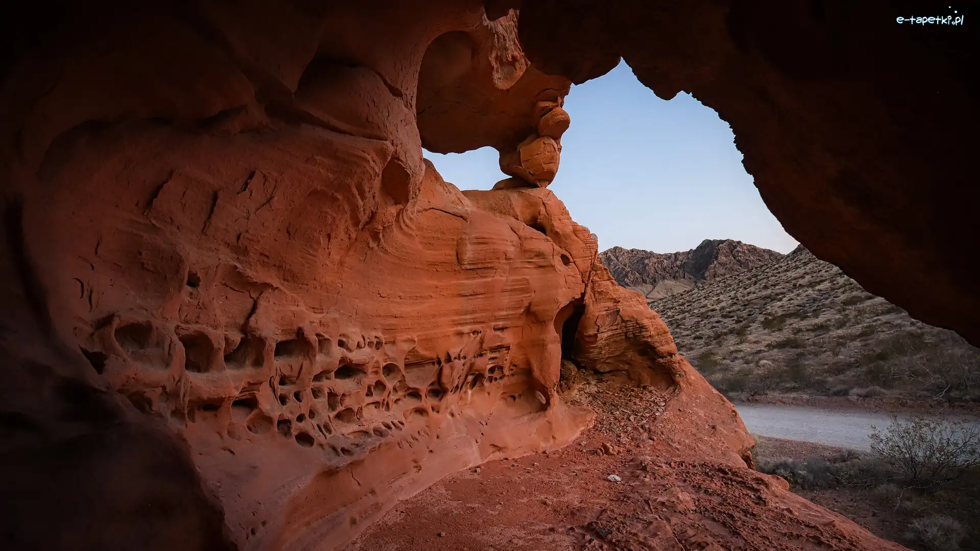Stany Zjednoczone, Rzeka, Góry, Skały, Jaskinia, Nevada, Park stanowy Valley of Fire