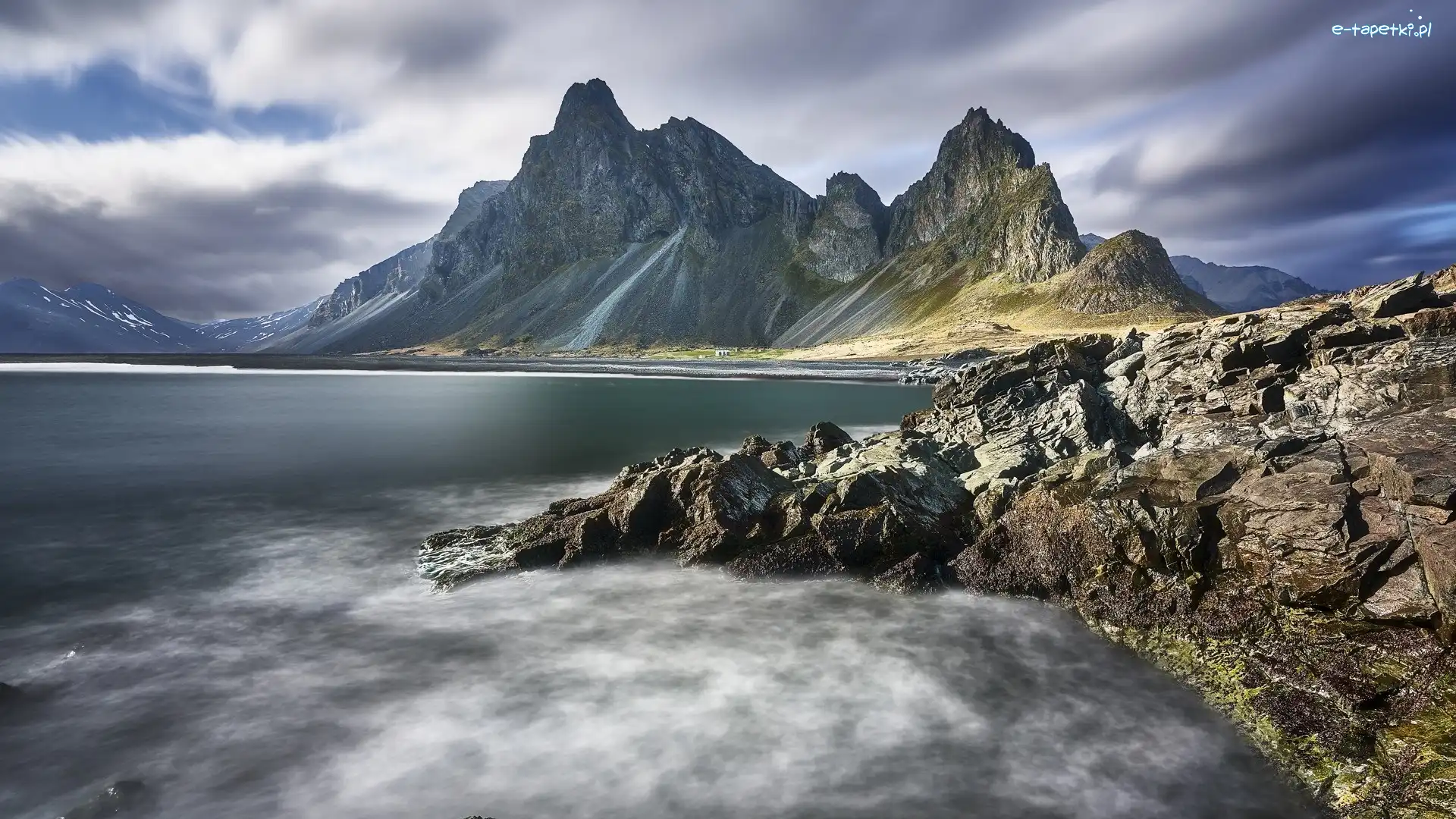 Góry, Morze, Góra Eystrahorn, Islandia, Skały