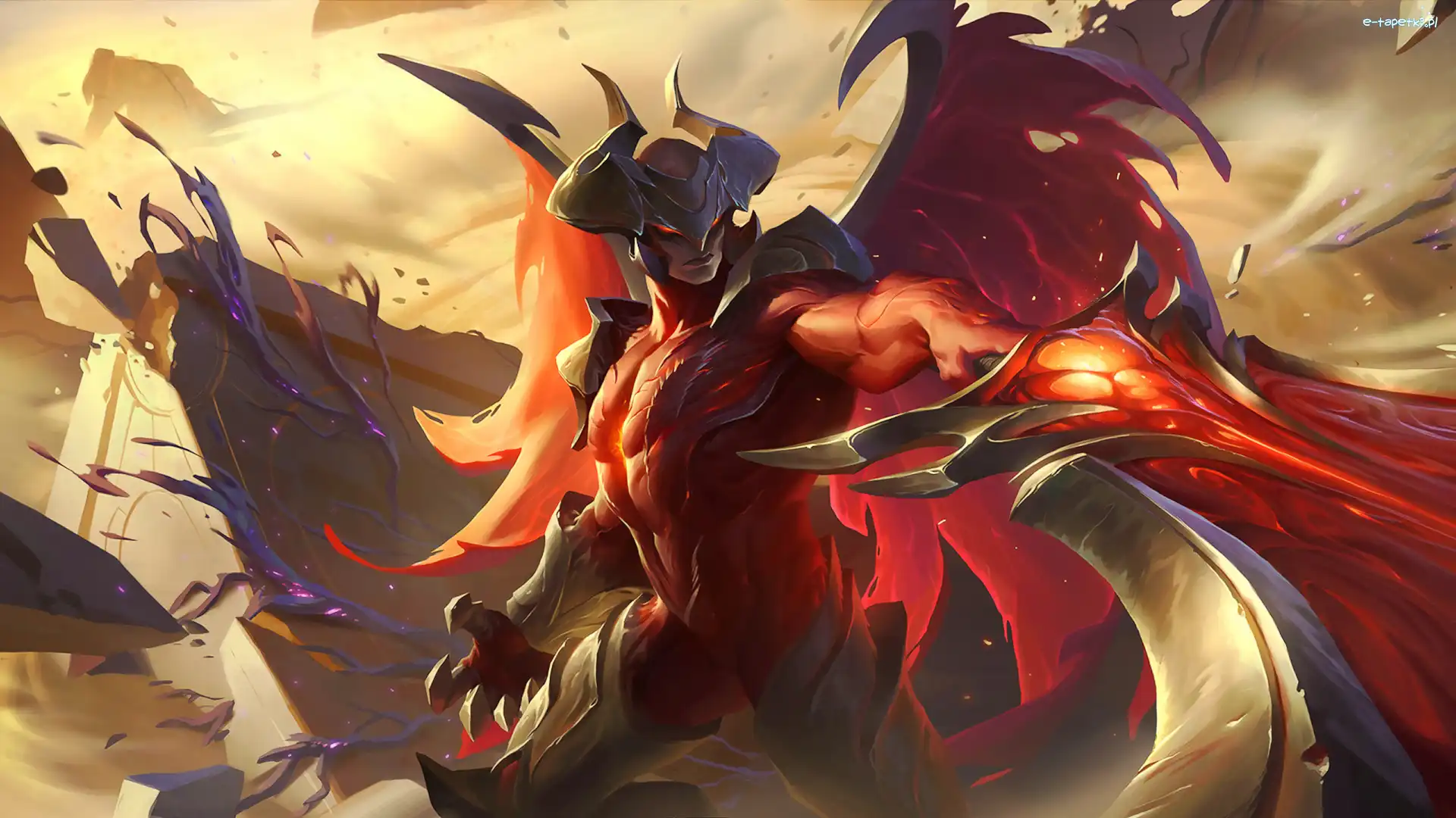 Miecz, Postać, Aatrox, Ogień, Legends of Runeterra, Gra