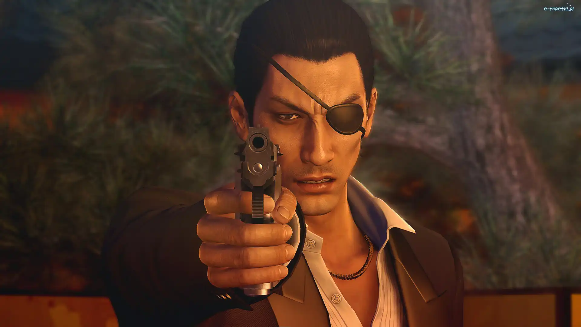 Opaska, Postać, Goro Majima, Yakuza 0, Gra, Pistolet, Mężczyzna