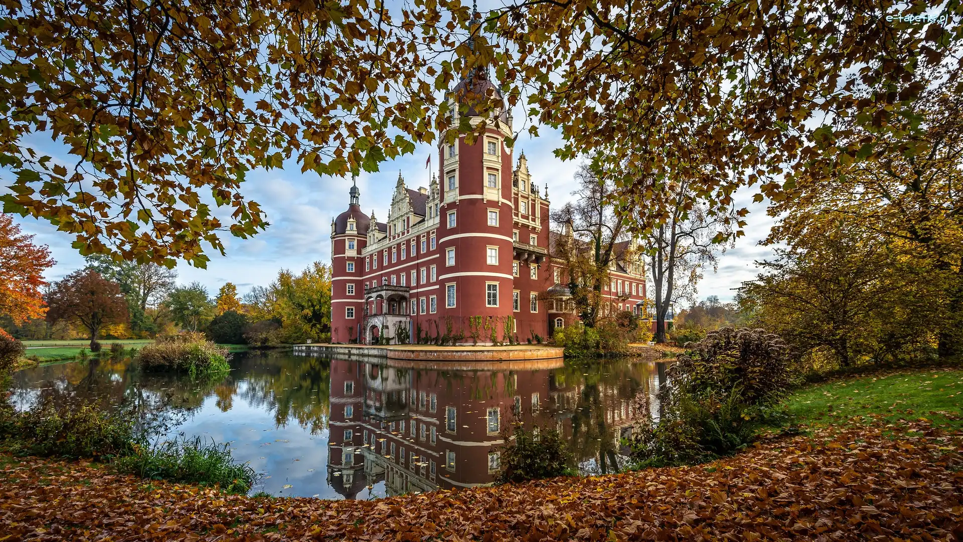 Mużaków, Staw, Park Mużakowski, Niemcy, Schloss Muskau, Zamek w Mużakowie