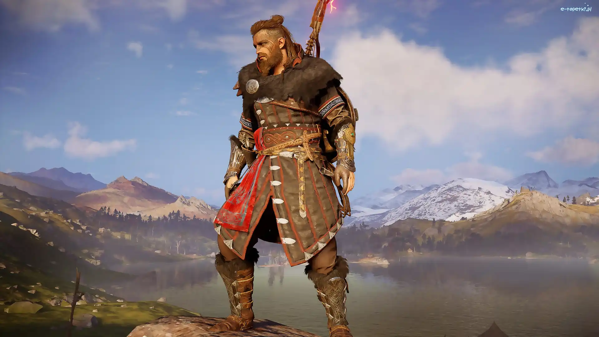 Wiking, Postać, Eivor, Jezioro, Assassins Creed Valhalla, Gra