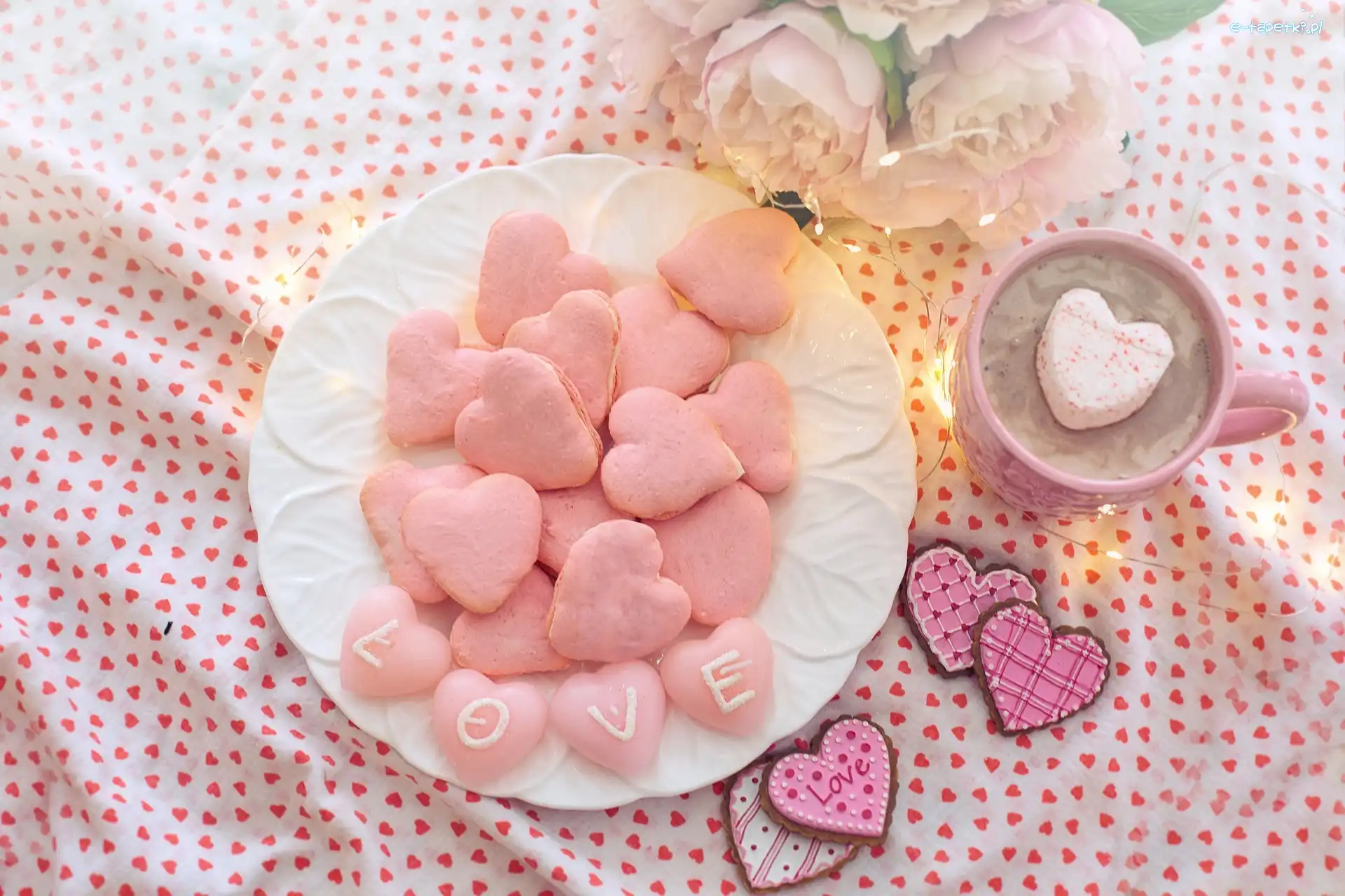 Ciasteczka, Miłość, Serduszka, Love, Napis