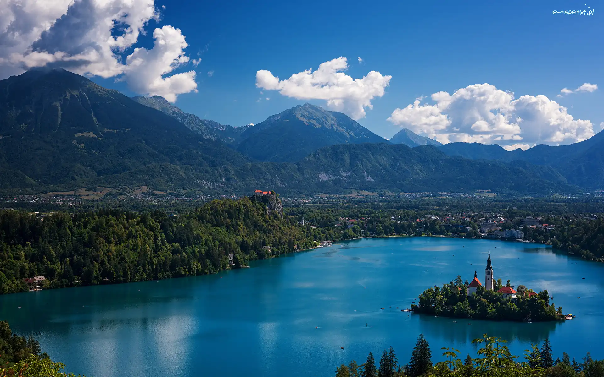 Kościółek, Wyspa, Blejski Otok, Góry, Jezioro Bled, Słowenia