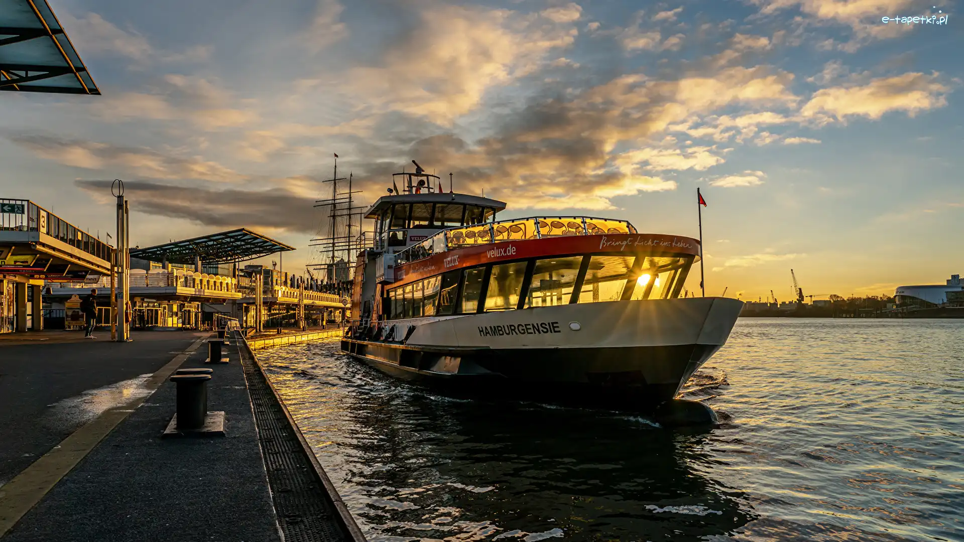 Niemcy, Rzeka Łaba, Hamburg, Statek, Przystań