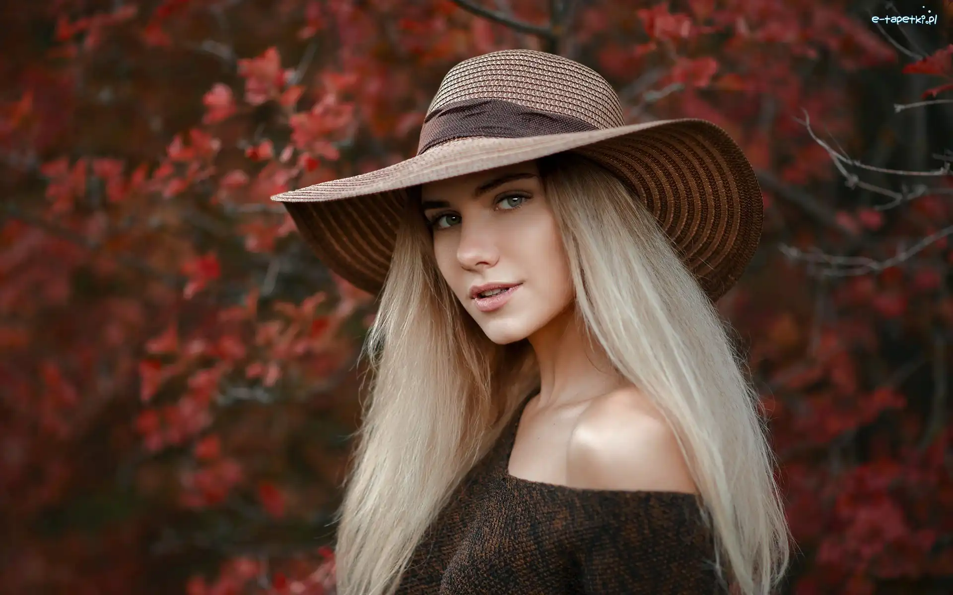 Blondynka, Portret, Kapelusz, Kobieta
