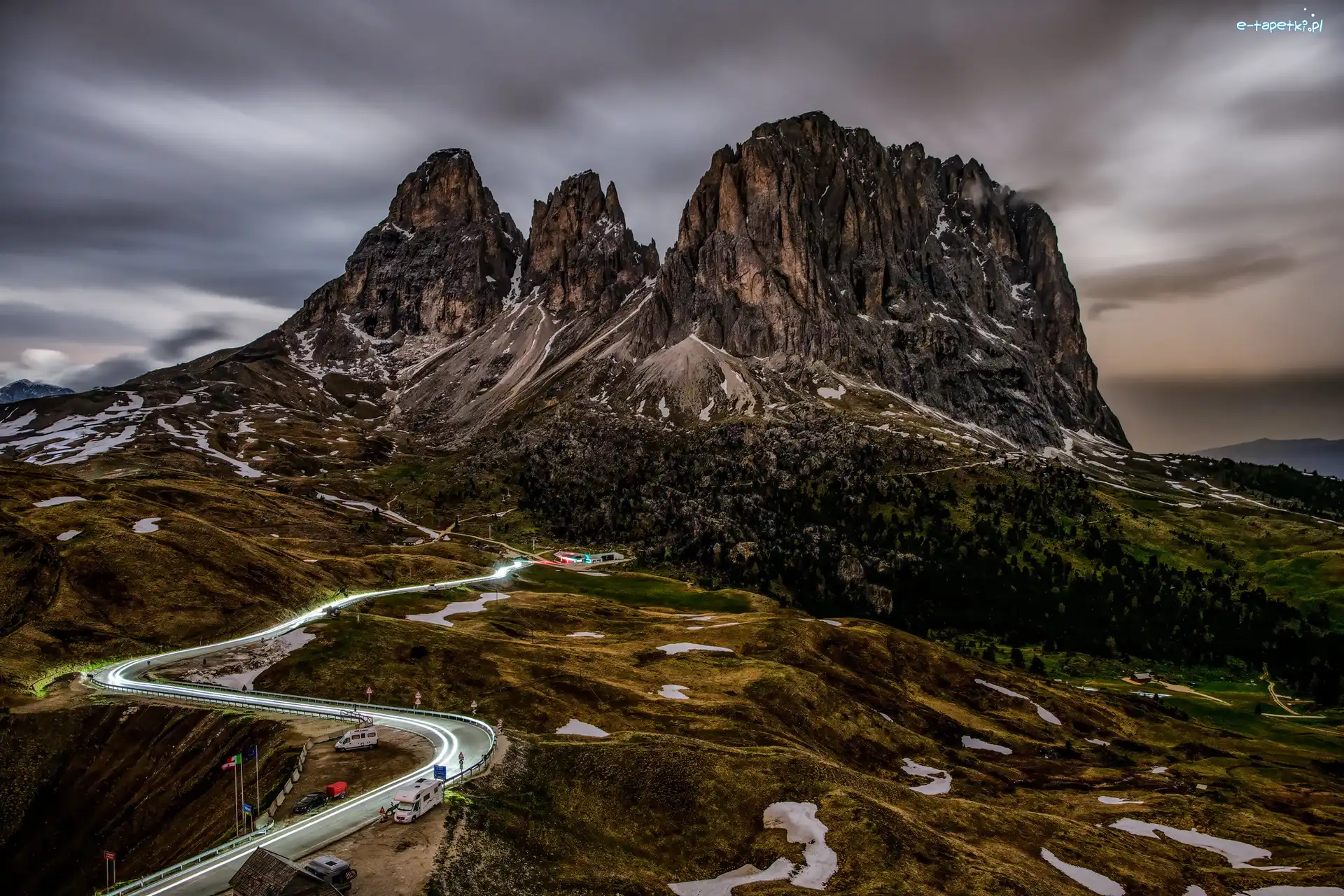 Góry, Włochy, Dolomity, Przełęcz Sella Pass