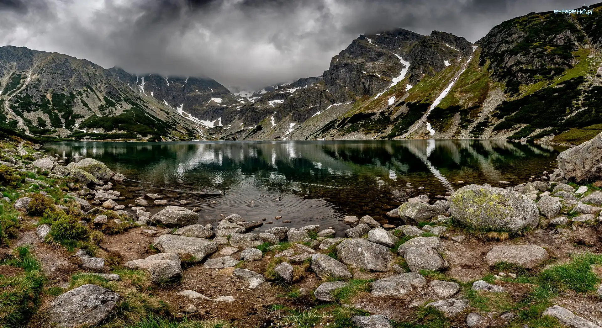 Tatry, Kamienie, Góry, Polska, Czarny Staw Gąsienicowy, Jezioro