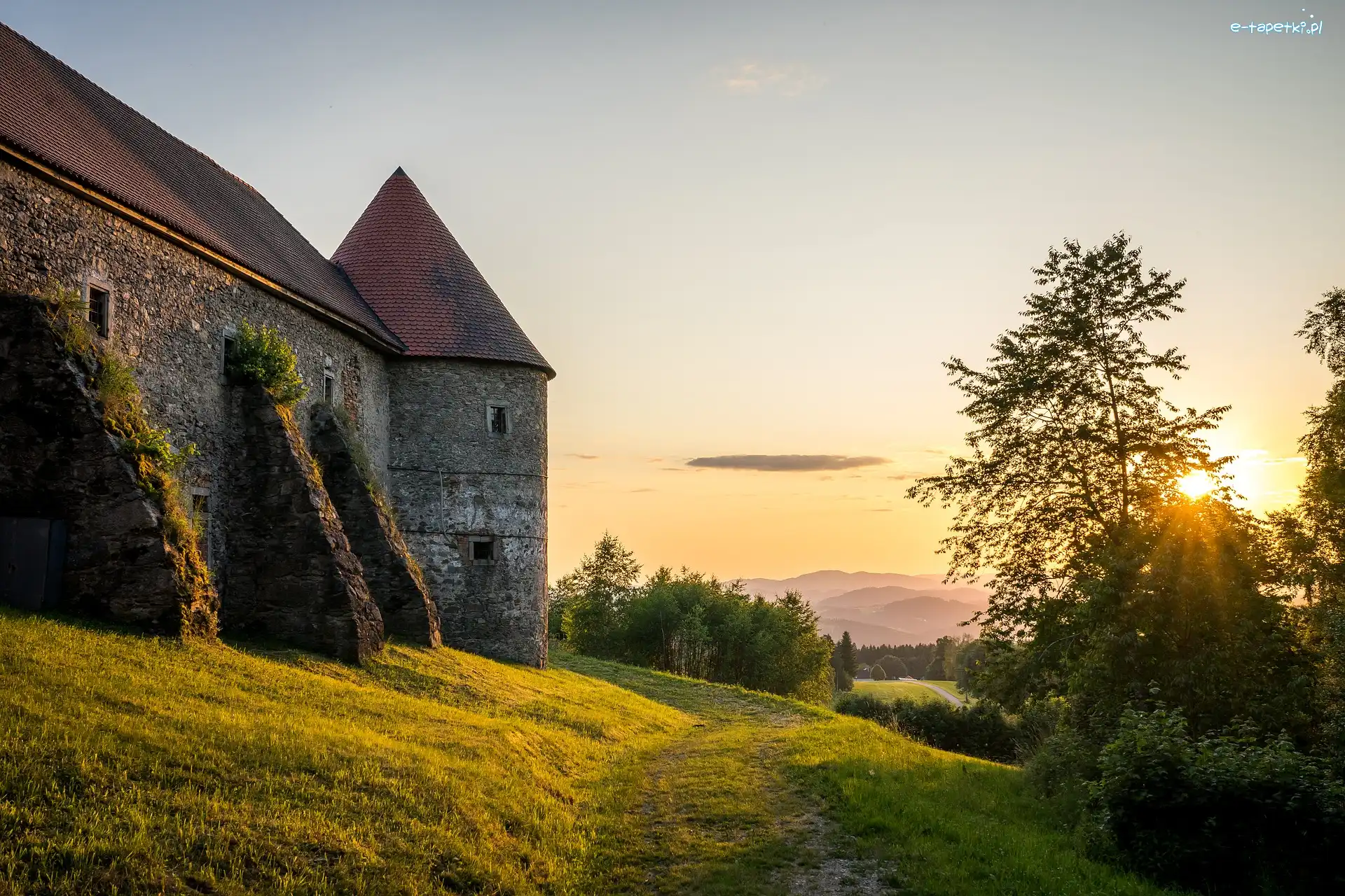 Zamek Piberstein, Wieża, Austria, Drzewa, Mury