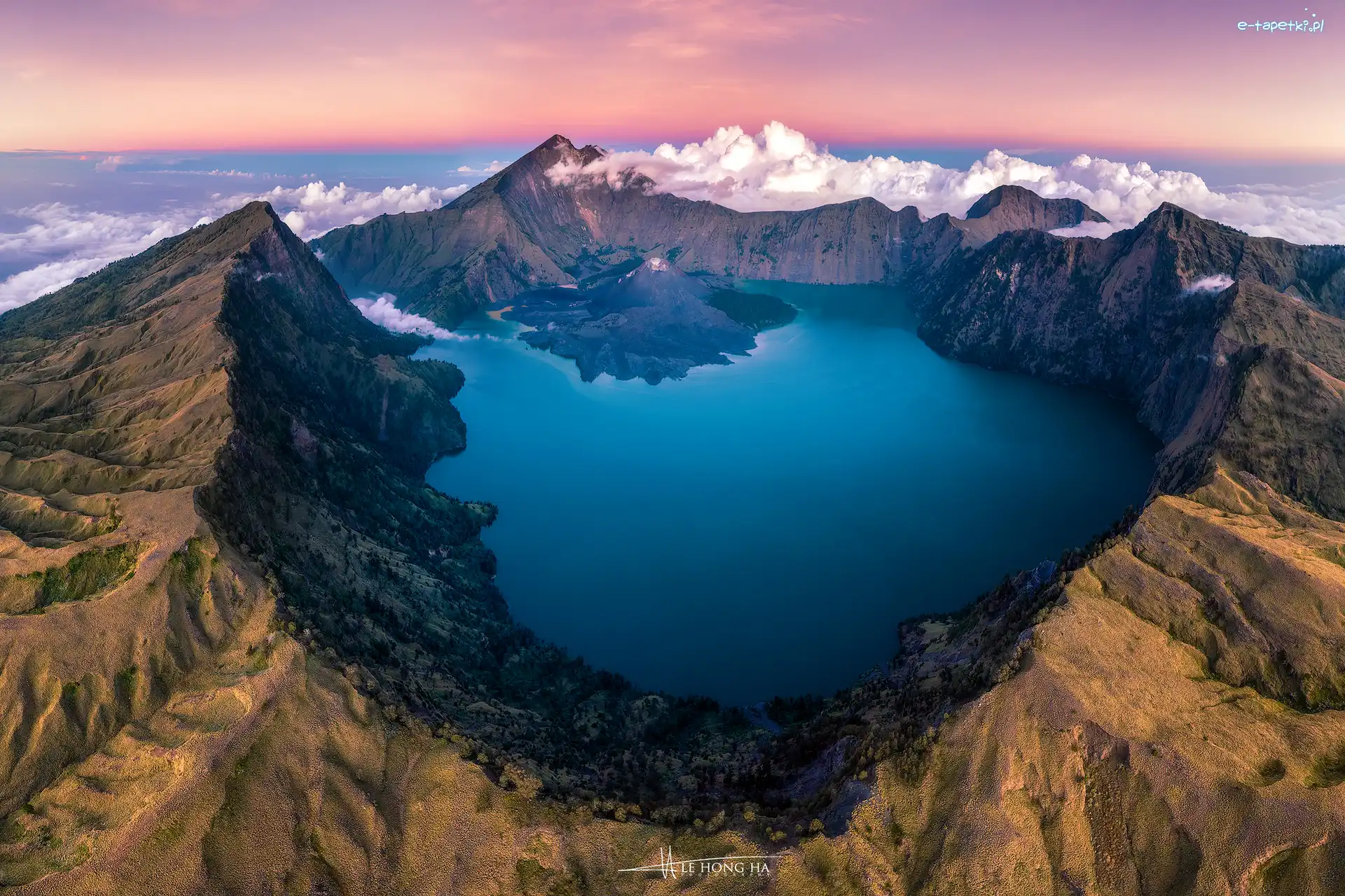 Krater, Indonezja, Jezioro Kawah, Góry