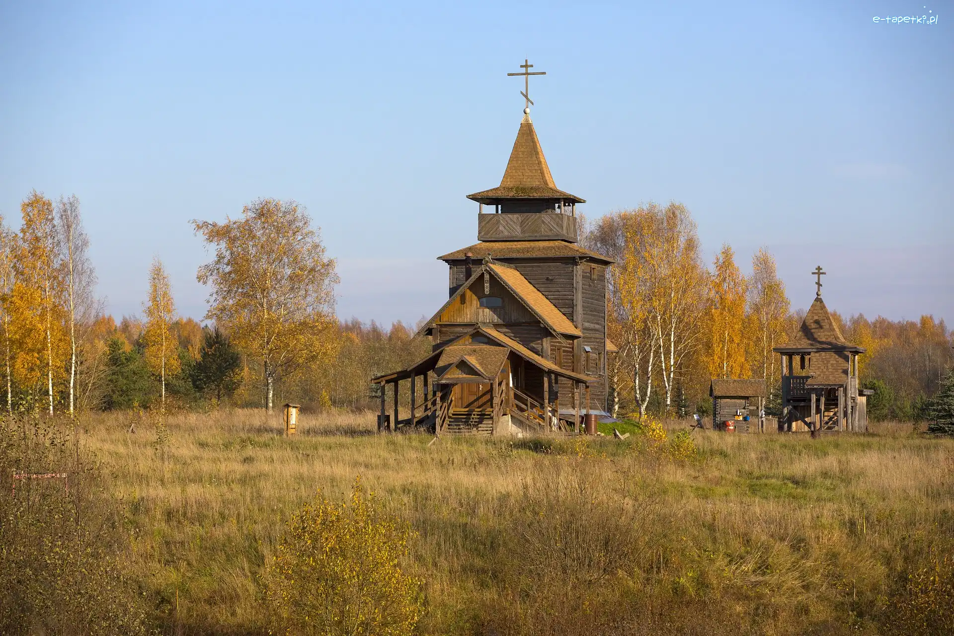 Cerkiew, Brzozy, Łąka, Jesień
