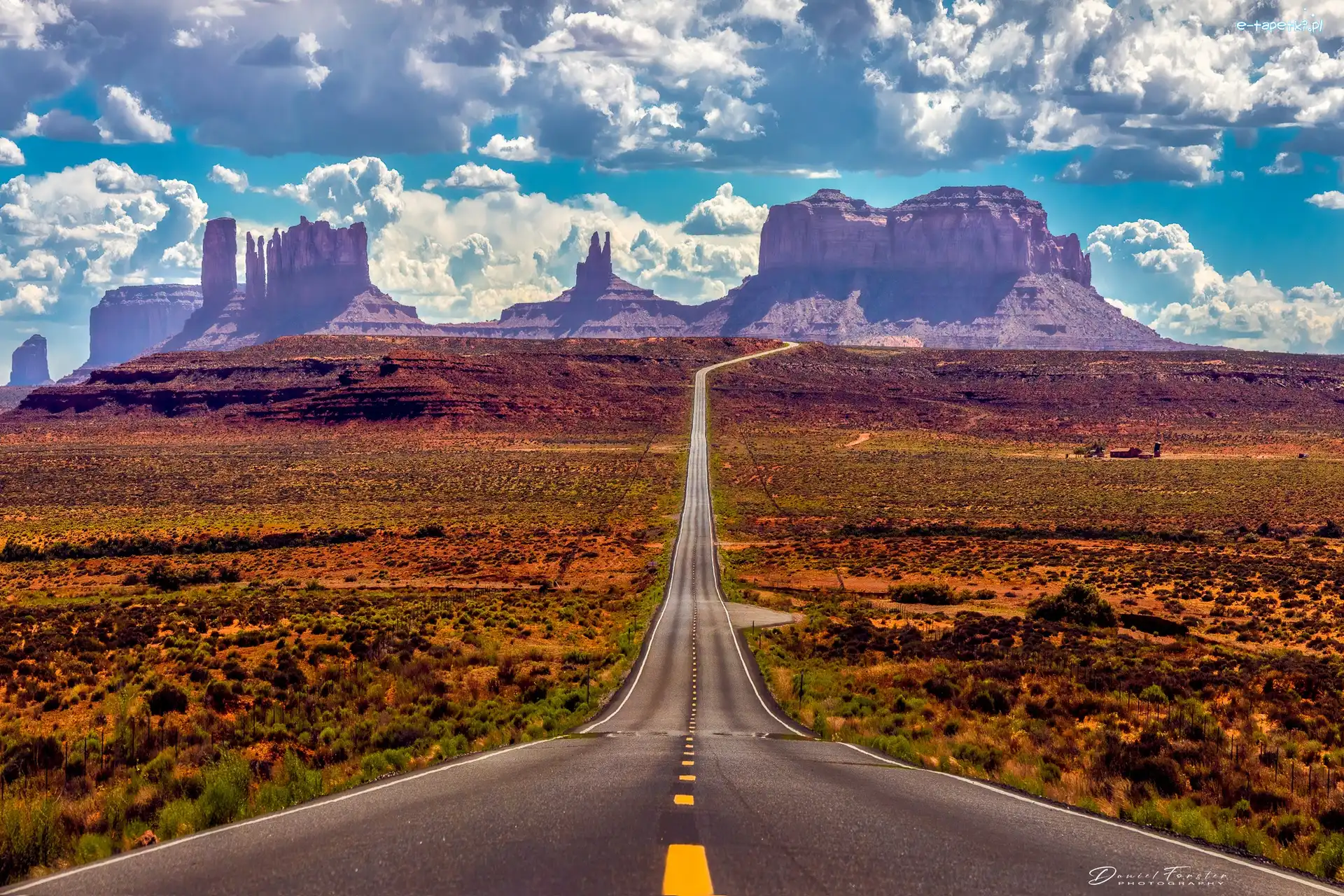 Stany Zjednoczone, Płaskowyż Kolorado, Droga, Monument Valley, Skały, Utah, Rezerwat Narodu Navajo