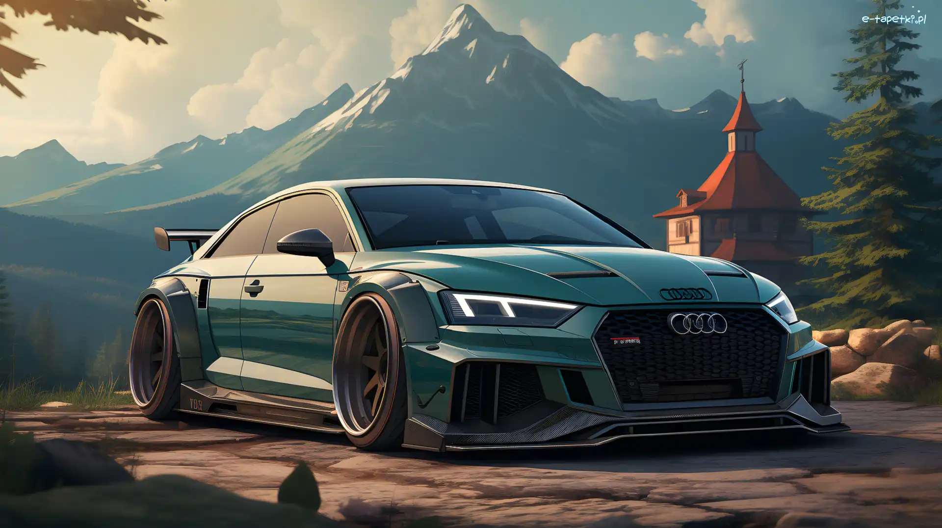 Kościół, 2D, Góry, Audi RS5