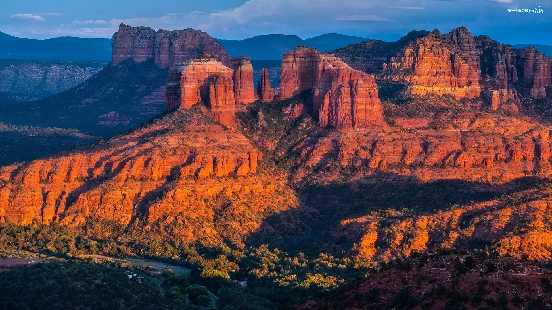 Sedona, Skały, Cathedral Rock, Drzewa, Arizona, Stany Zjednoczone