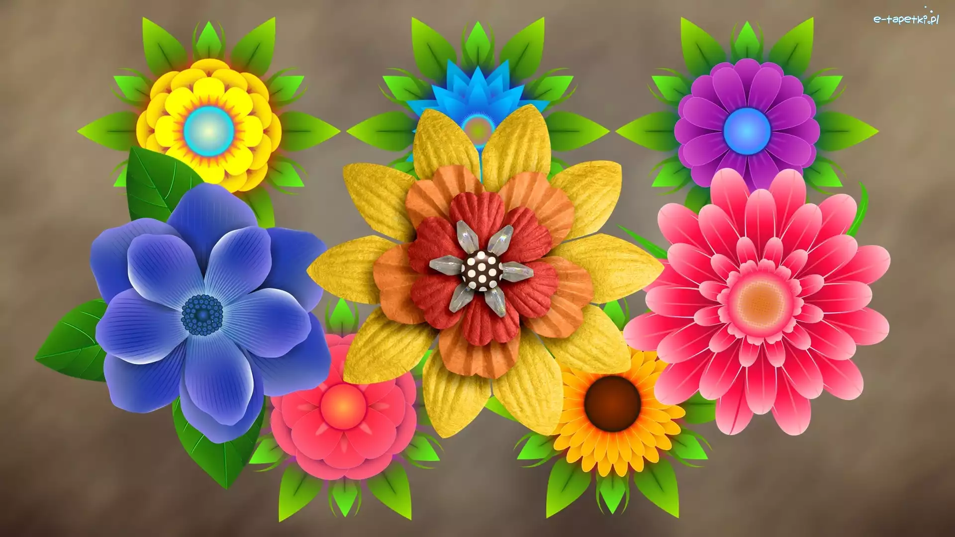 Kwiaty, Grafika, 2D, Kolorowe