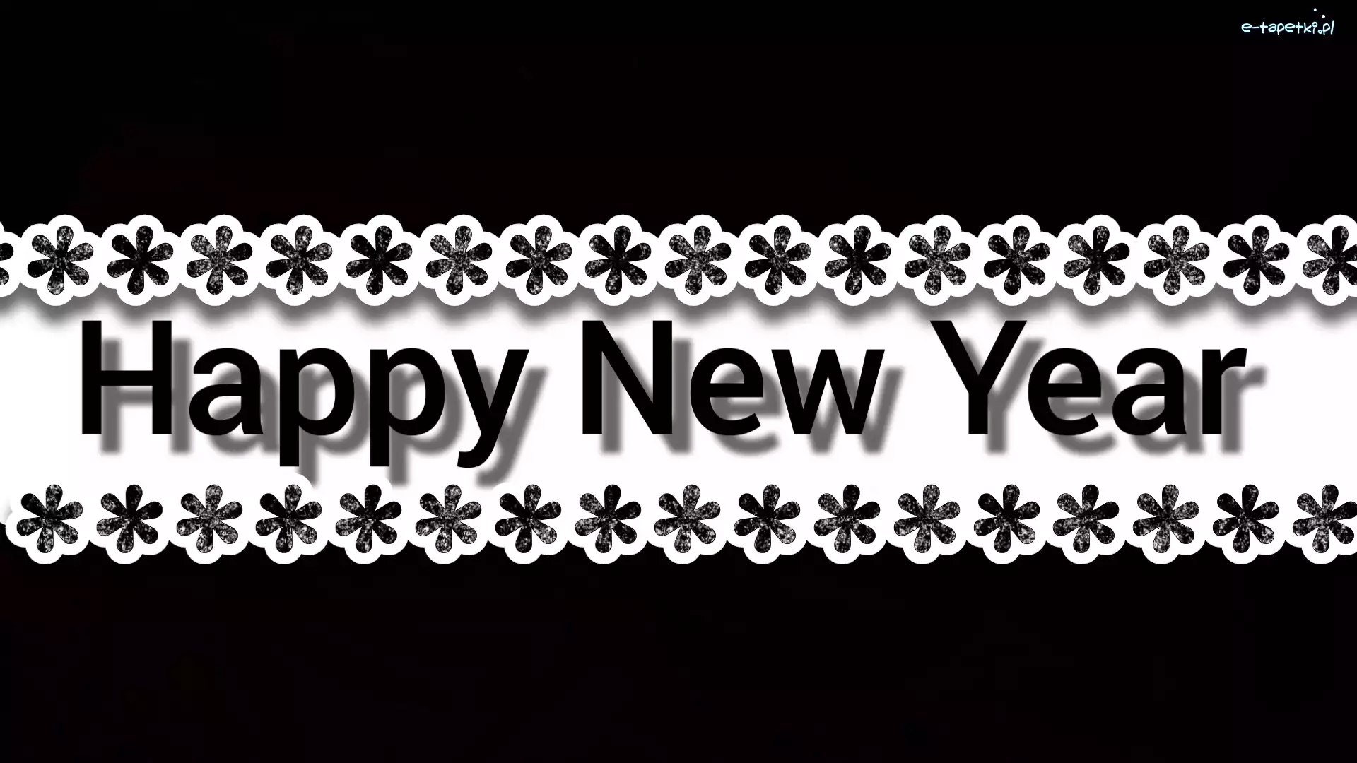 Biały, Sylwester, Tło, Czarne, Napis, Happy New Year, Gwiazdki, Grafika