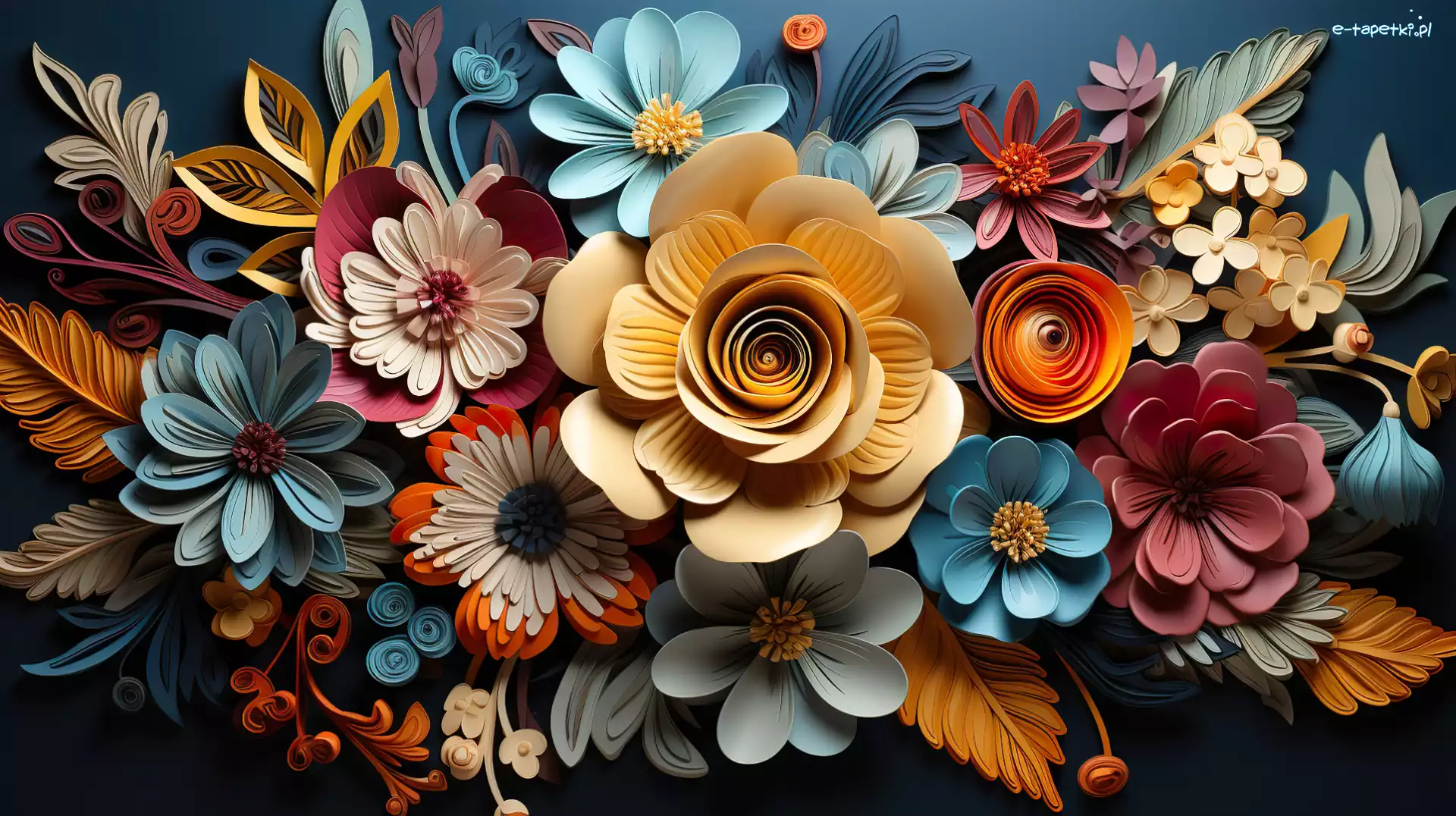 Kwiaty, Grafika, Kolorowe, Liście, 2D