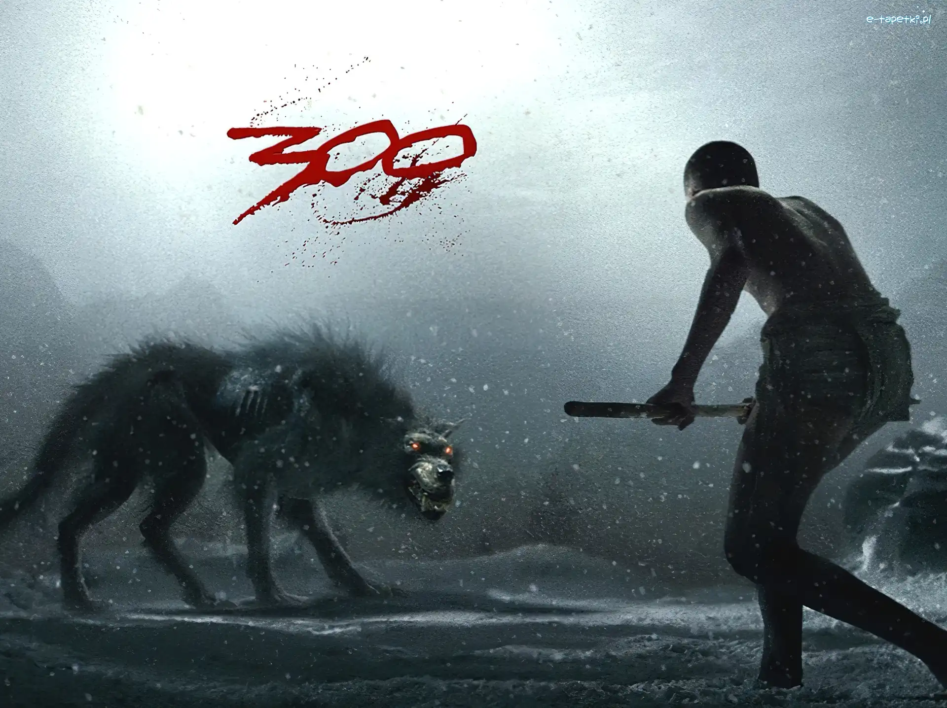 zima, człowiek, wilk, 300