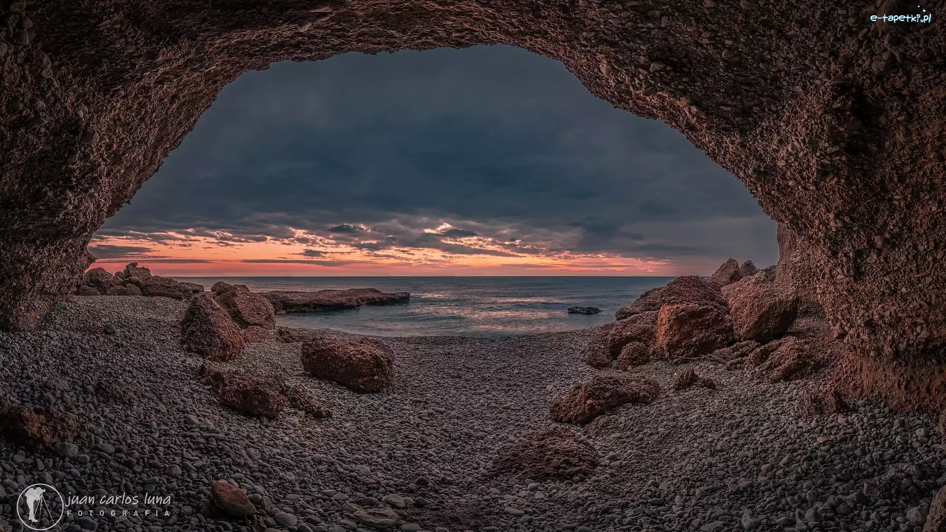 Hiszpania, Morze, Wschód słońca, Łuk, Skały, Cala Foradada, Plaża