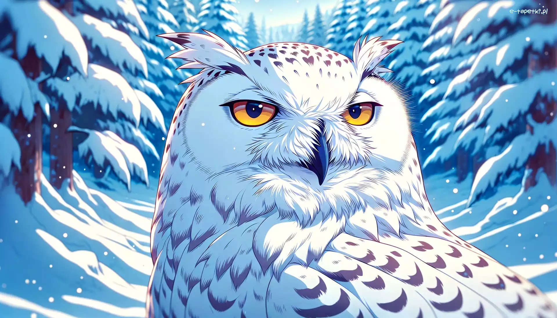 Grafika, Zima, Sowa śnieżna