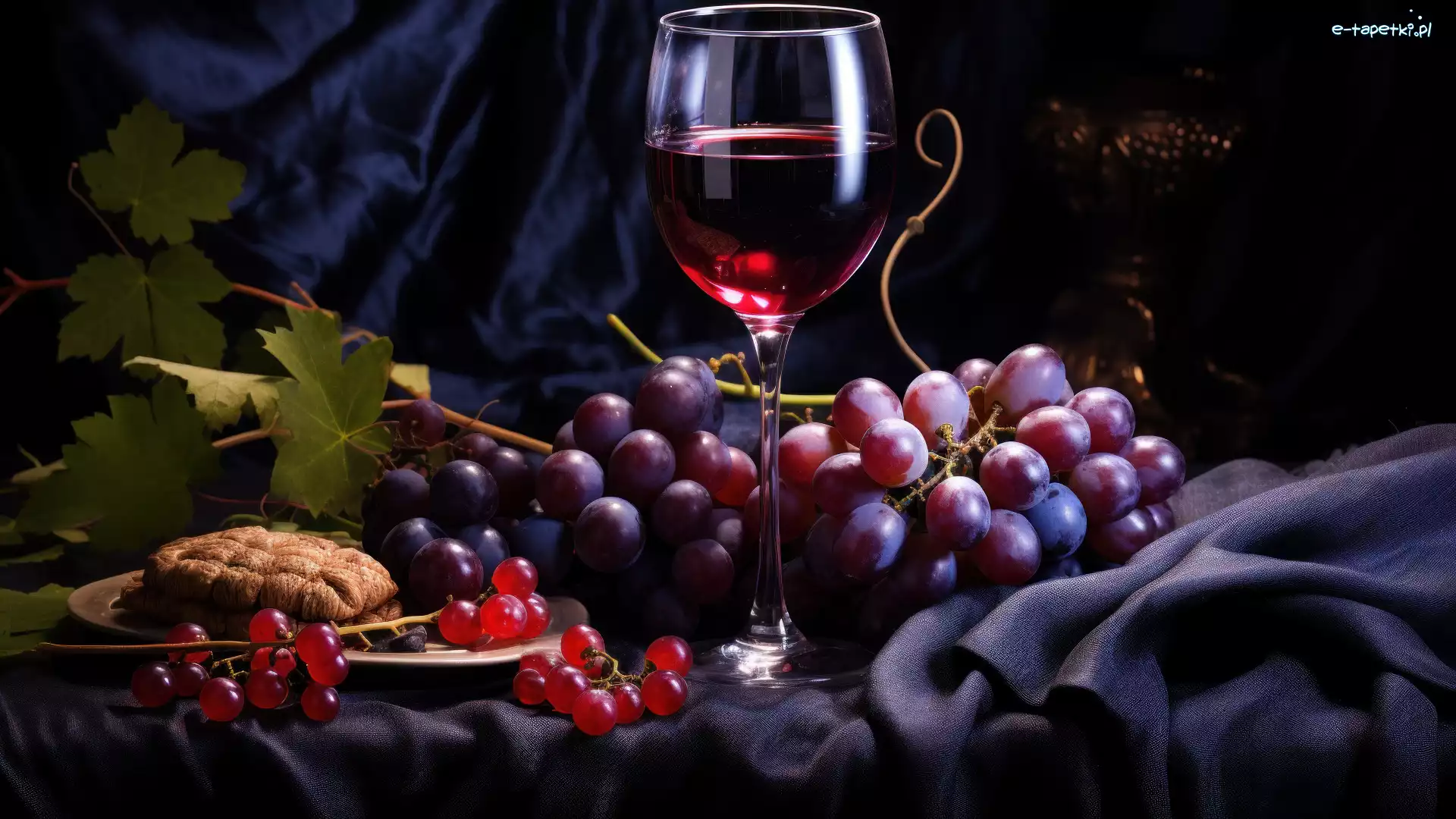 Listki, Porzeczka, Kieliszek, Winogrona, Kiście, Tkanina, Wino