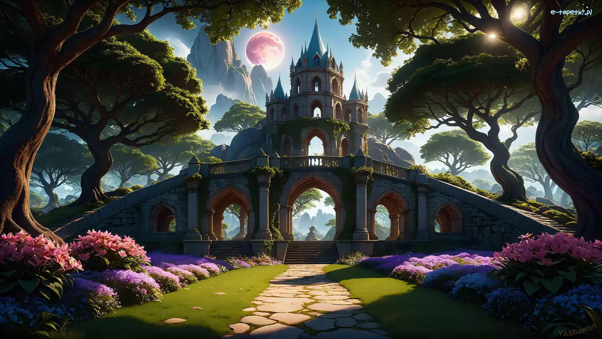 Park, Drzewa, Aleja, Grafika, Budowla