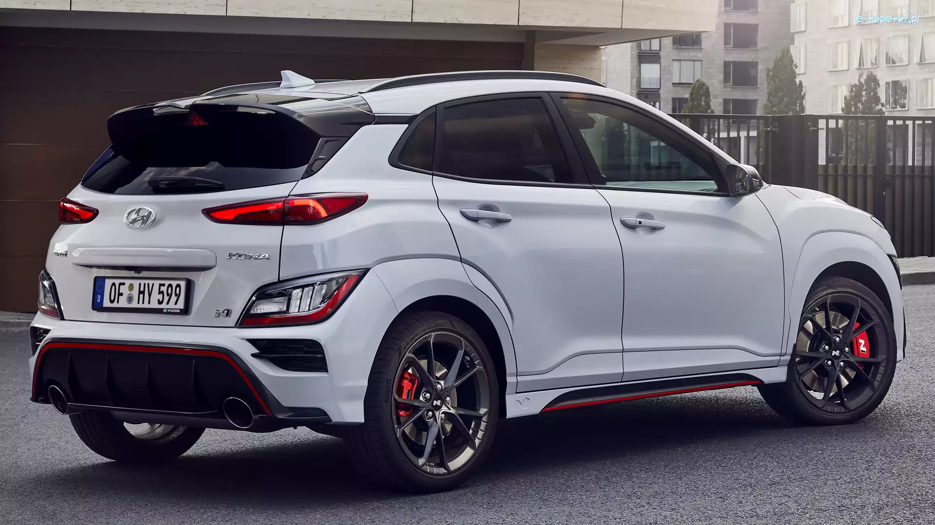 Hyundai Kona N, Tył, Bok, Biały