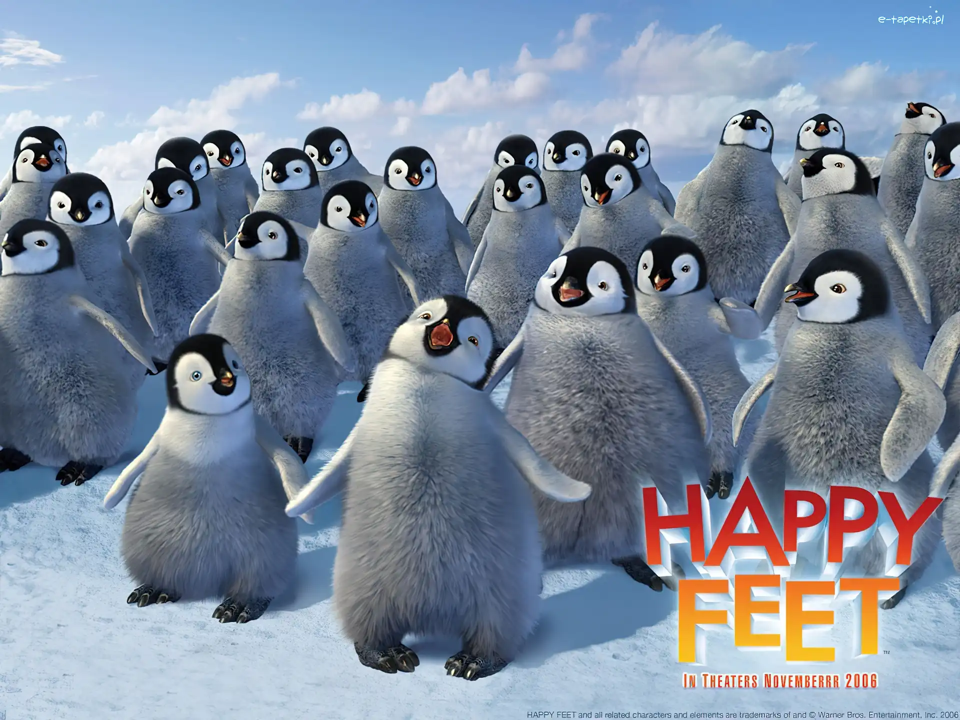 Happy Feet, pingwiny, śpiewające, Tupot małych stóp