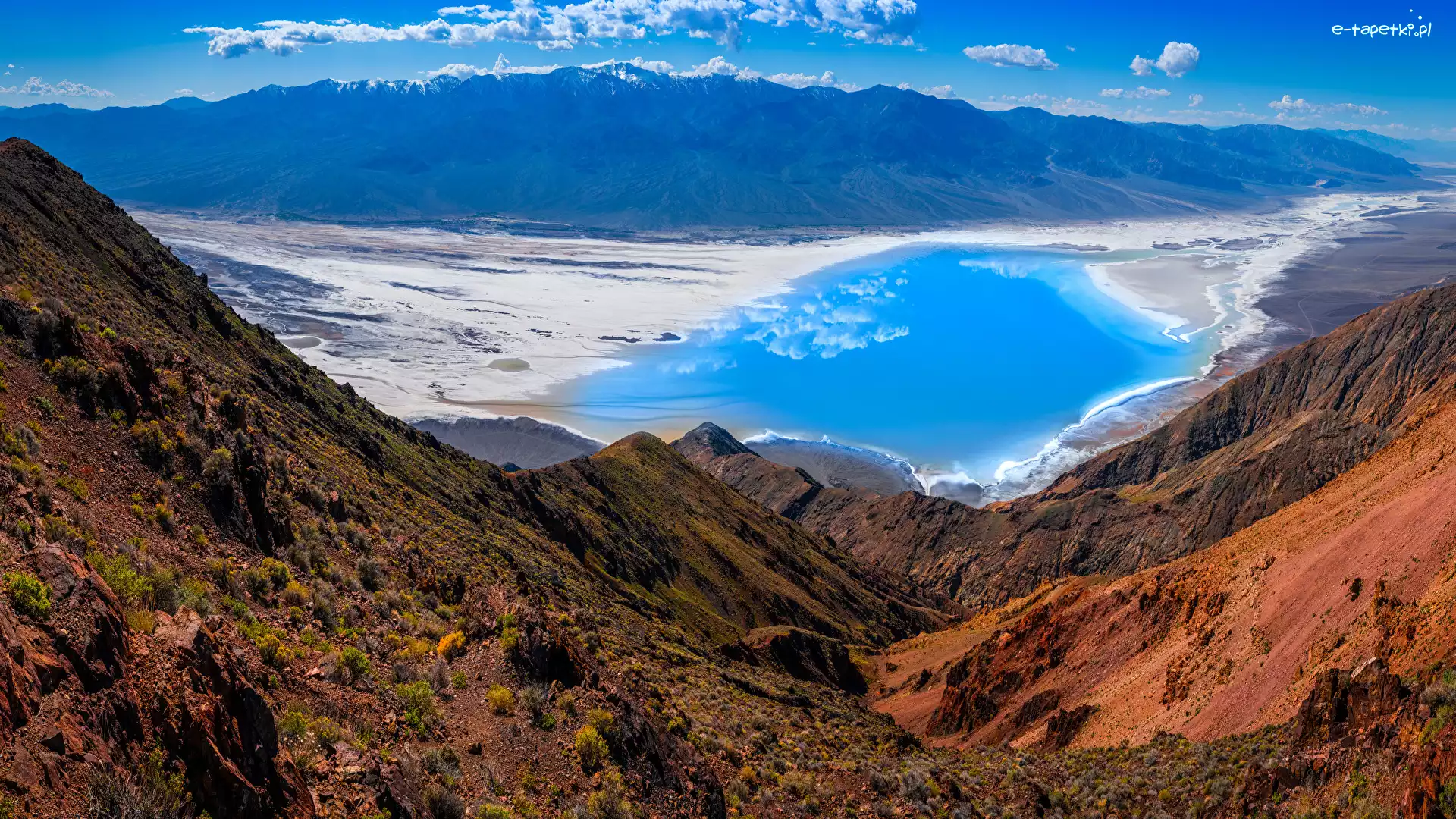 Manly Lake, Góry, Jezioro, Park Narodowy Death Valley, Kalifornia, Stany Zjednoczone