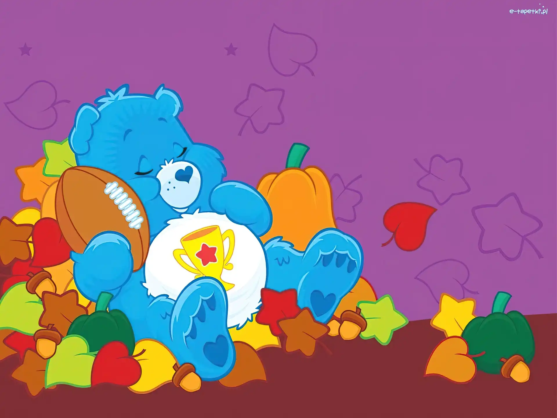 Care Bears, piłka, liście, Troskliwe Misie