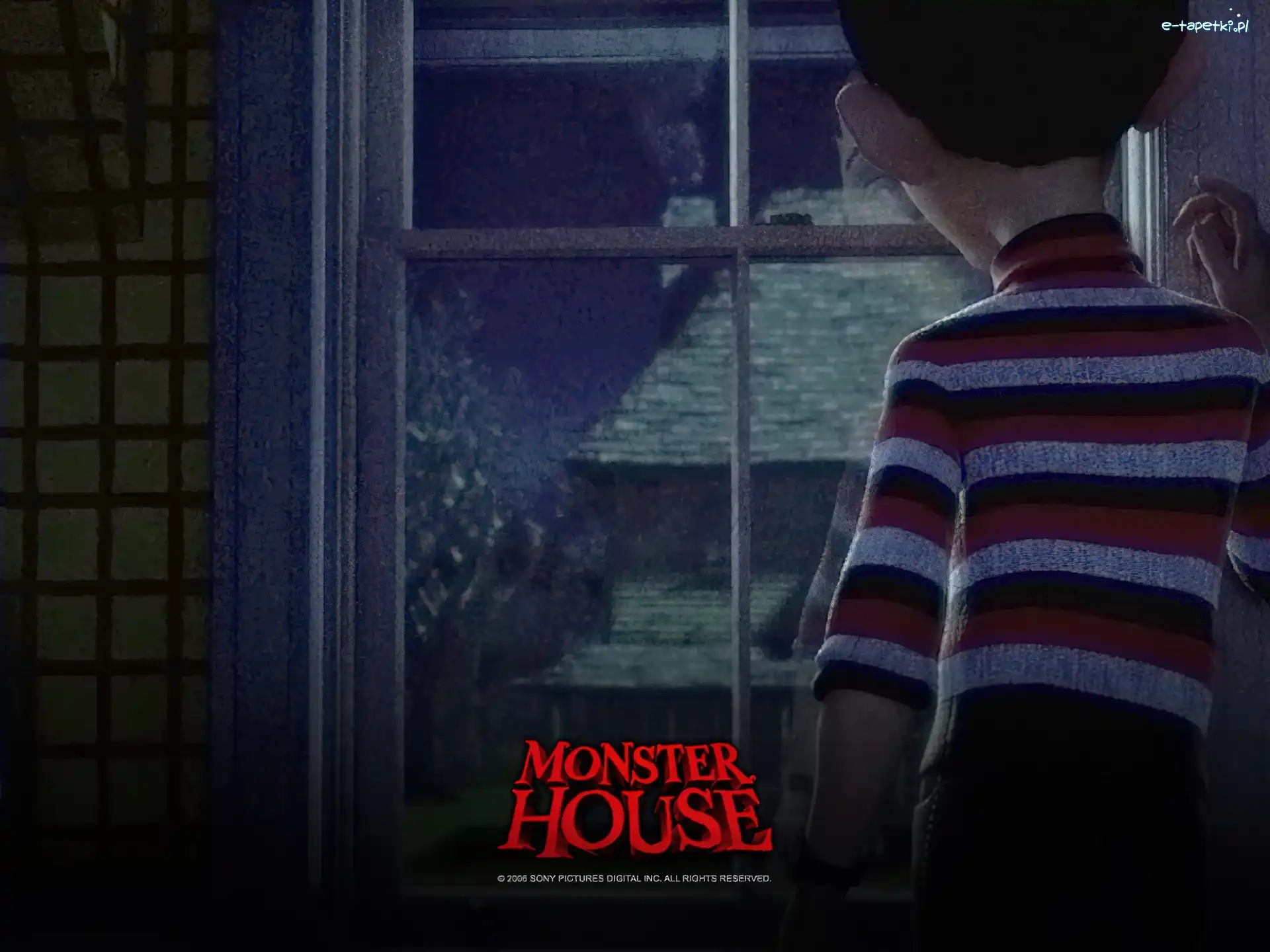 Monster house, chłopiec, okno, Straszny dom