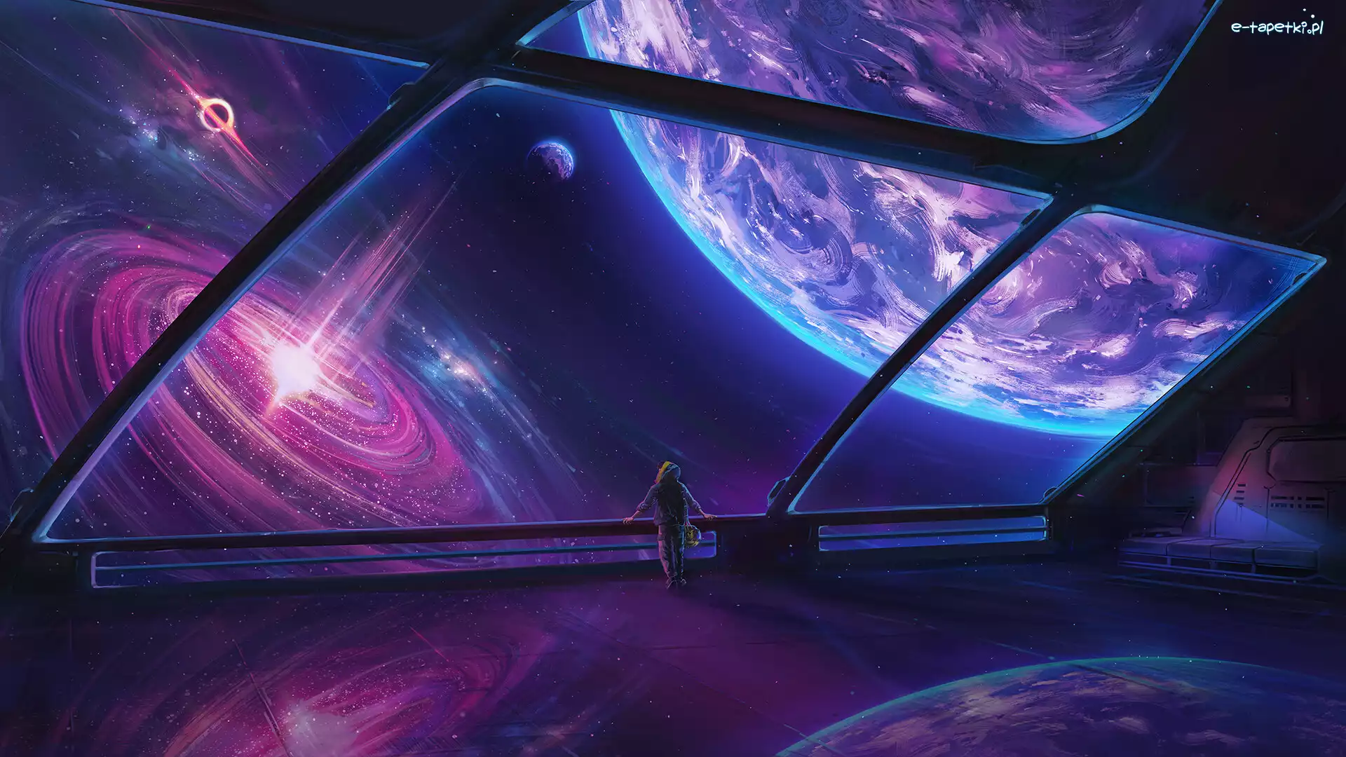 Grafika, Planety, Kosmos, Człowiek, Planetarium