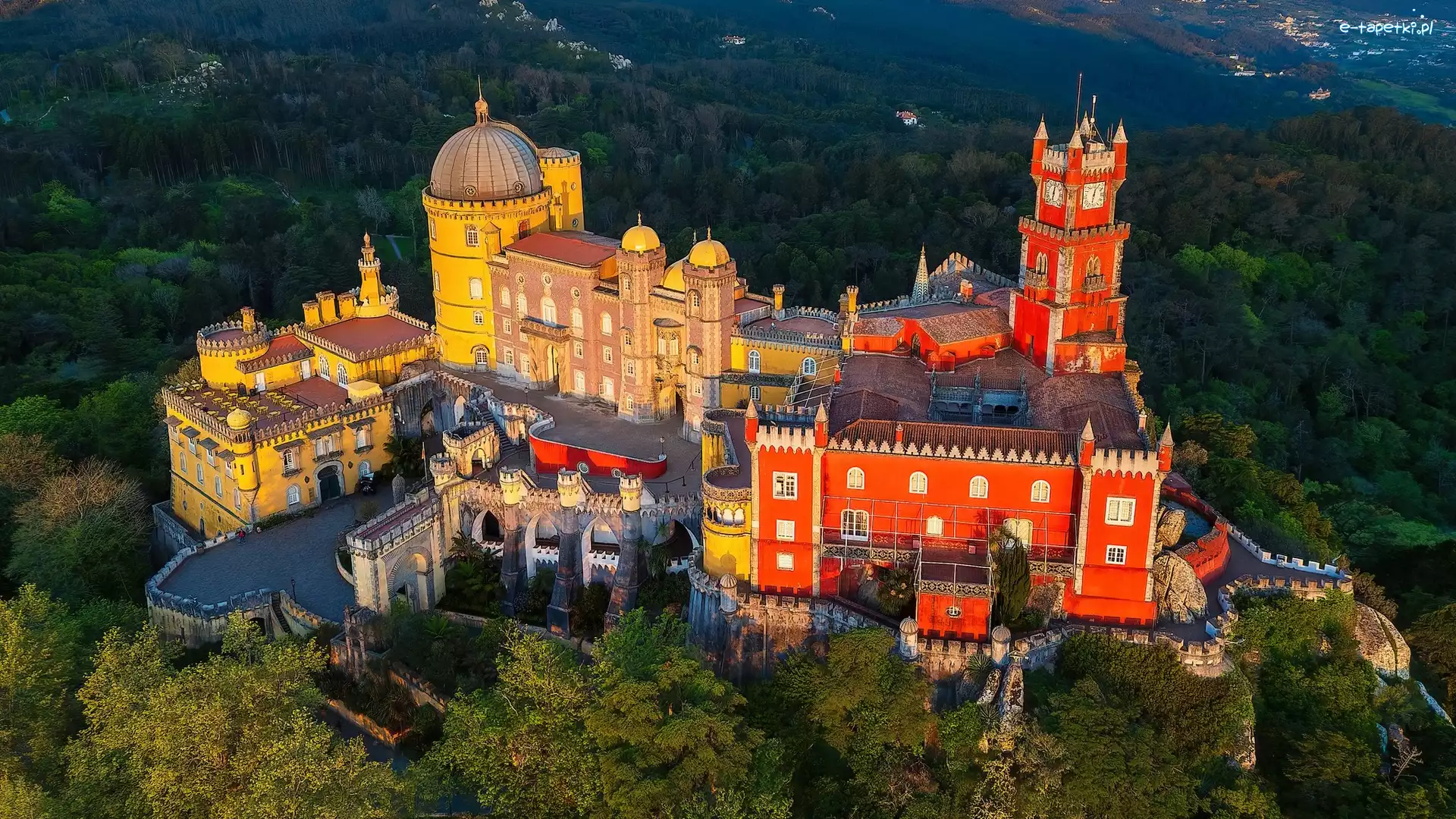 Portugalia, Pałac Pena, Sintra, Drzewa, Las