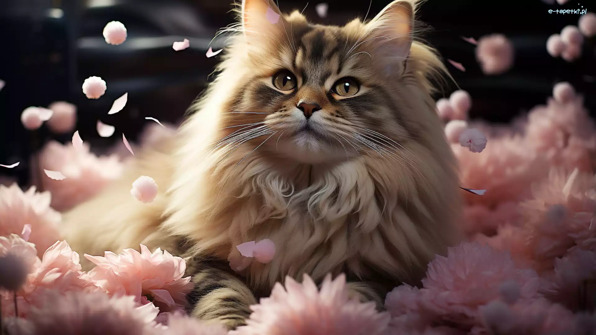 Kwiaty, Puszysty, Kot