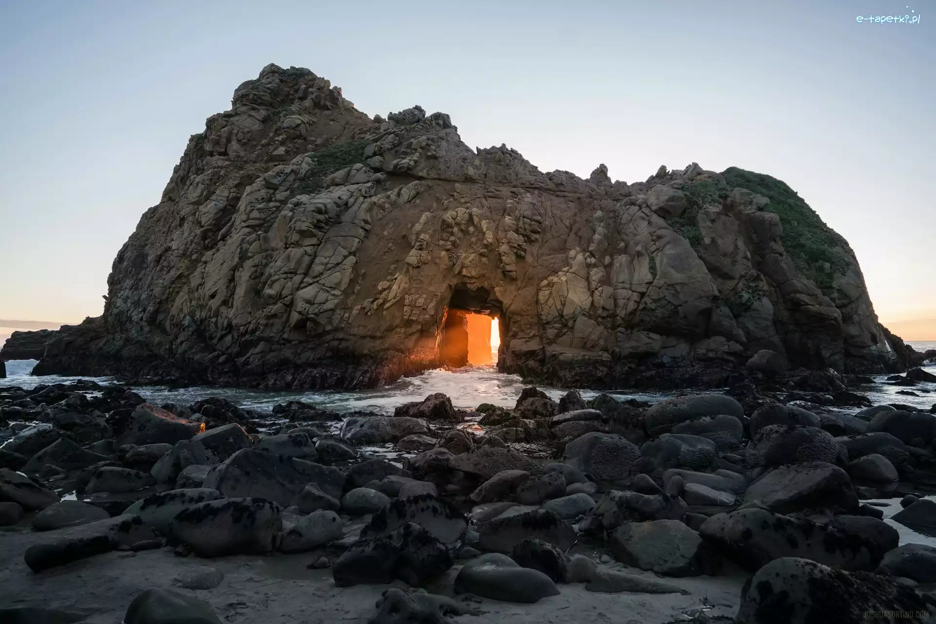 Wybrzeże, Big Sur, Skała, Stan Kalifornia, Stany Zjednoczone, Kamienie, Keyhole Rock