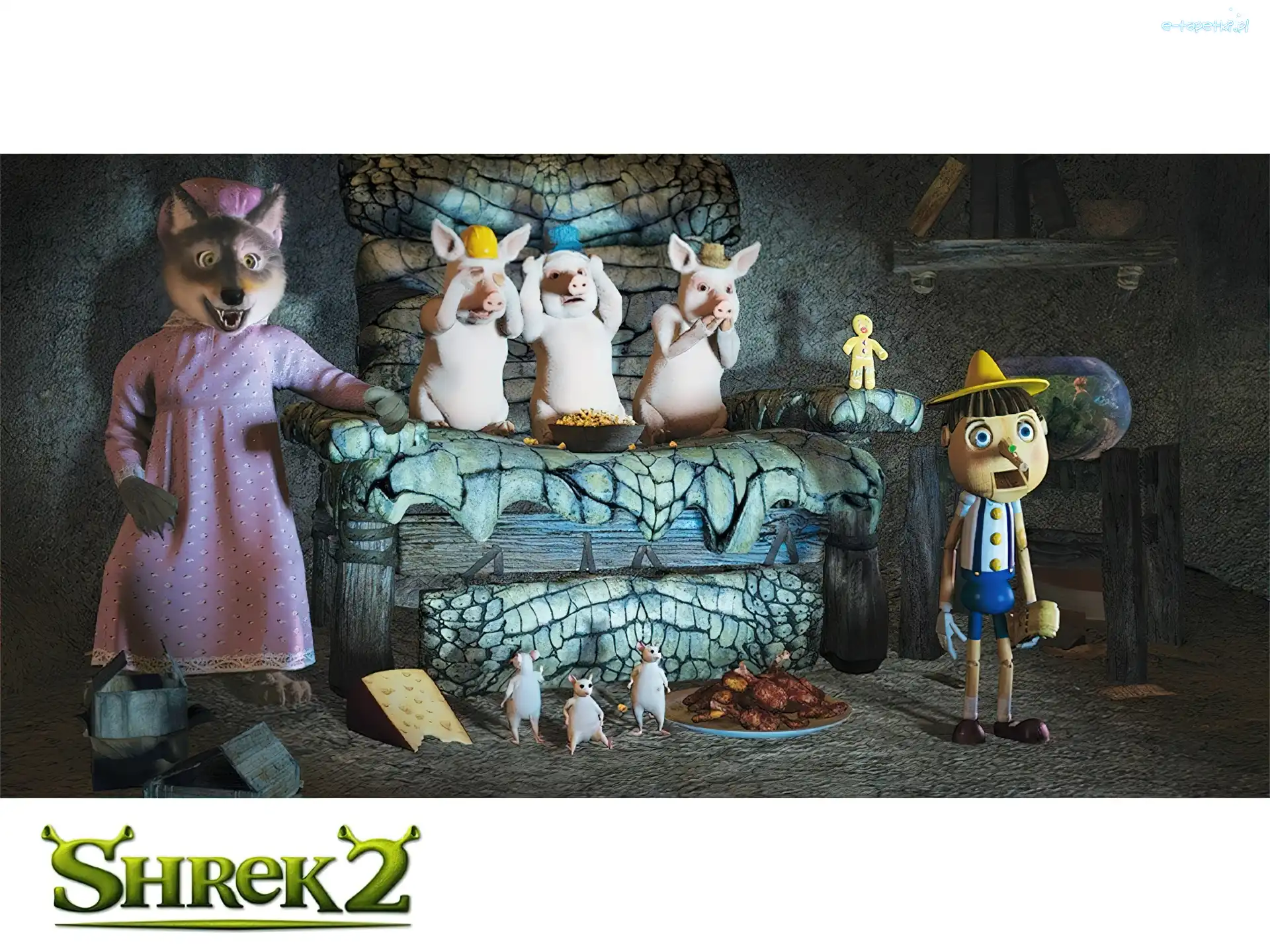 wilk, świnki, Pinokio, Shrek 2
