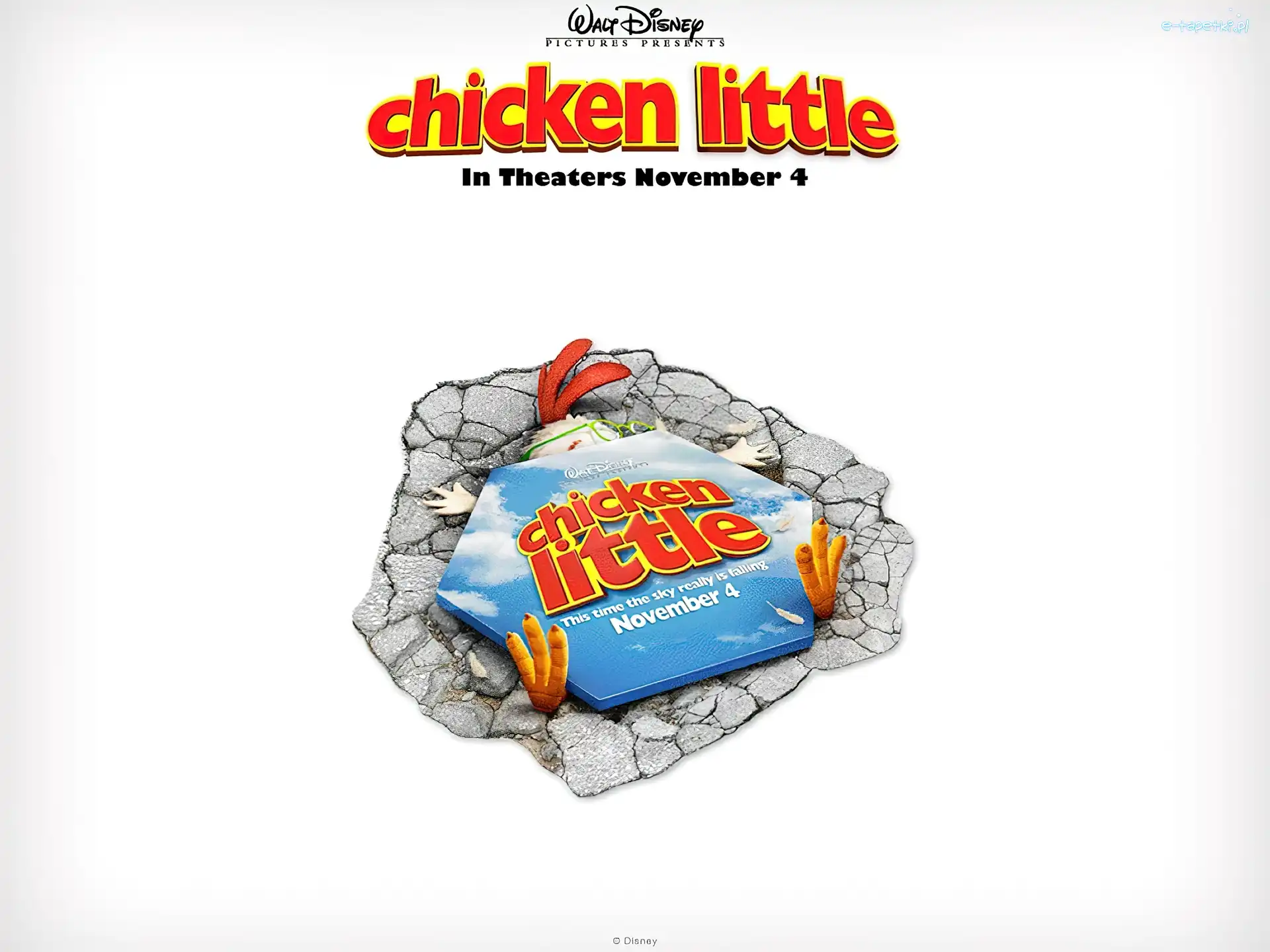 przygnieciony, Chicken little, Kurczak Mały