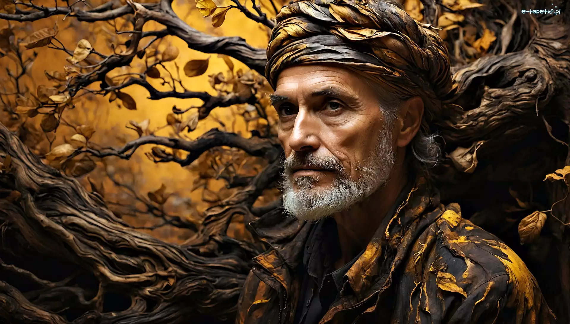 Konar, Broda, Turban, Drzewo, Twarz, Mężczyzna