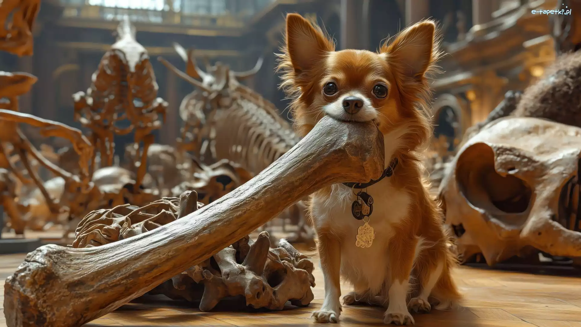 Mały, Chihuahua, Pies, Kość, Duża