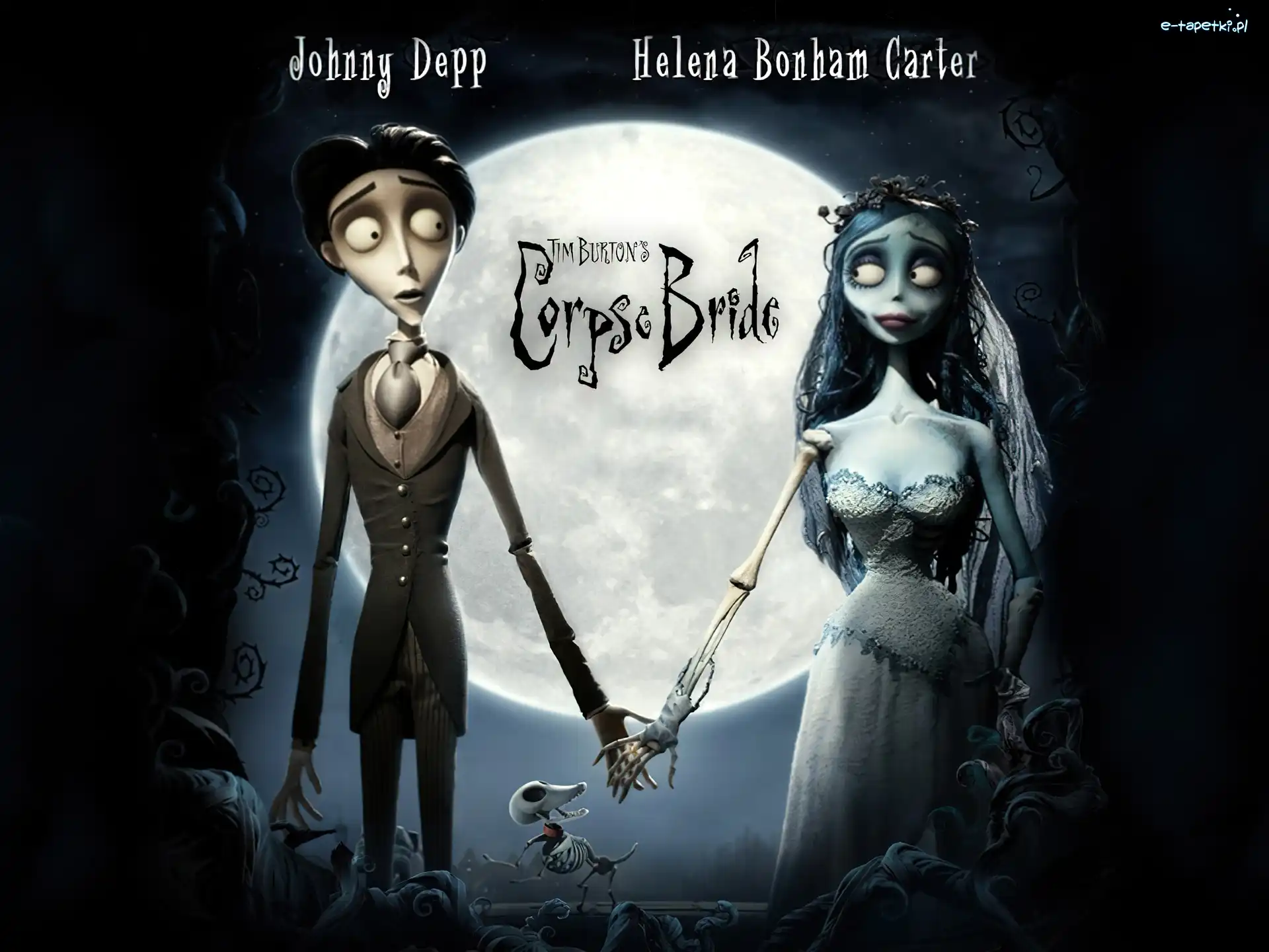 szkielet, Nowożeńcy, księżyc, Corpse Bride, Gnijąca panna młoda